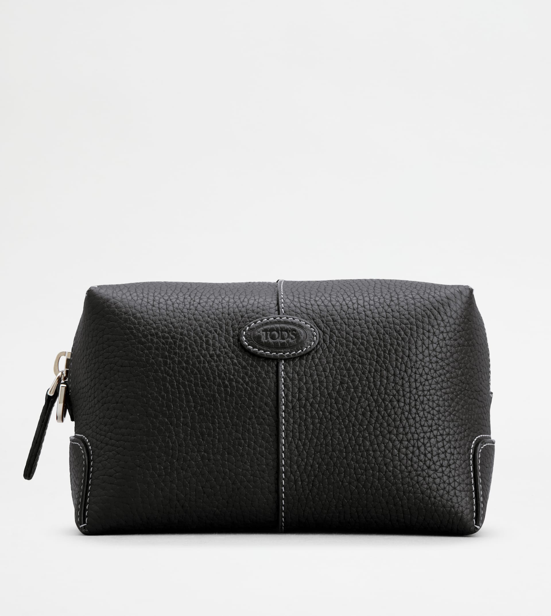 POUCH IN LEATHER LARGE - BLACK - 1