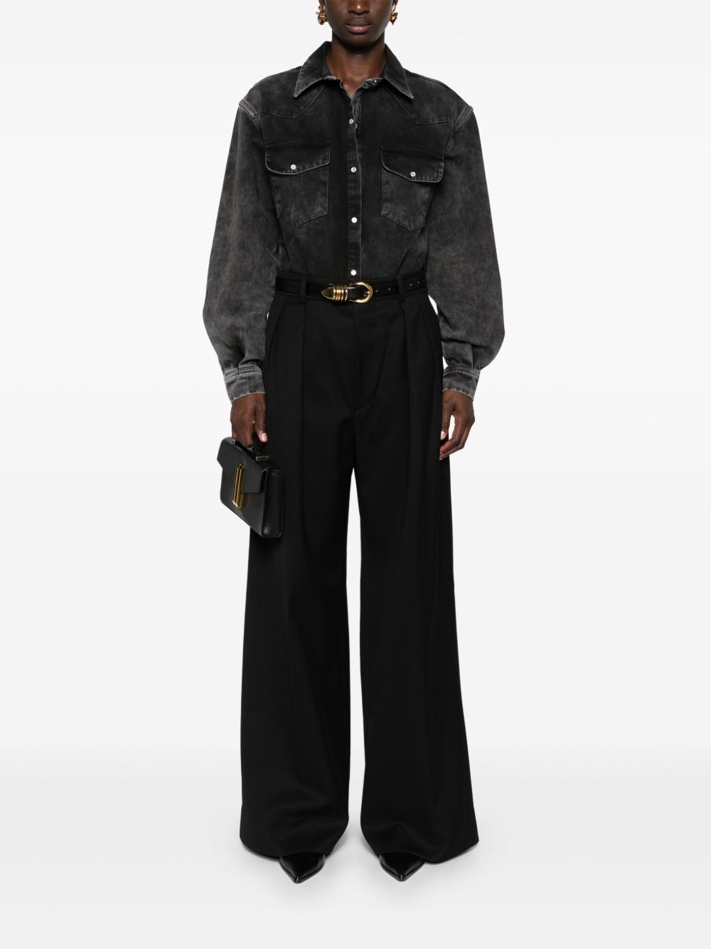 low-waisted tailored trousers - 2