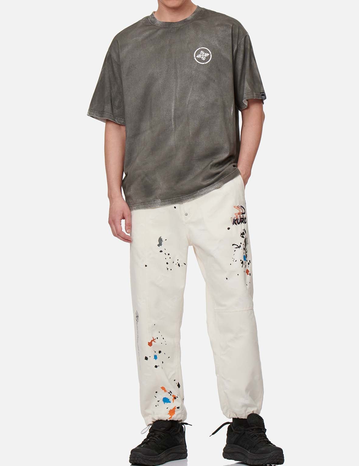 Paint Splash Print Monogram Denim Pants - 3