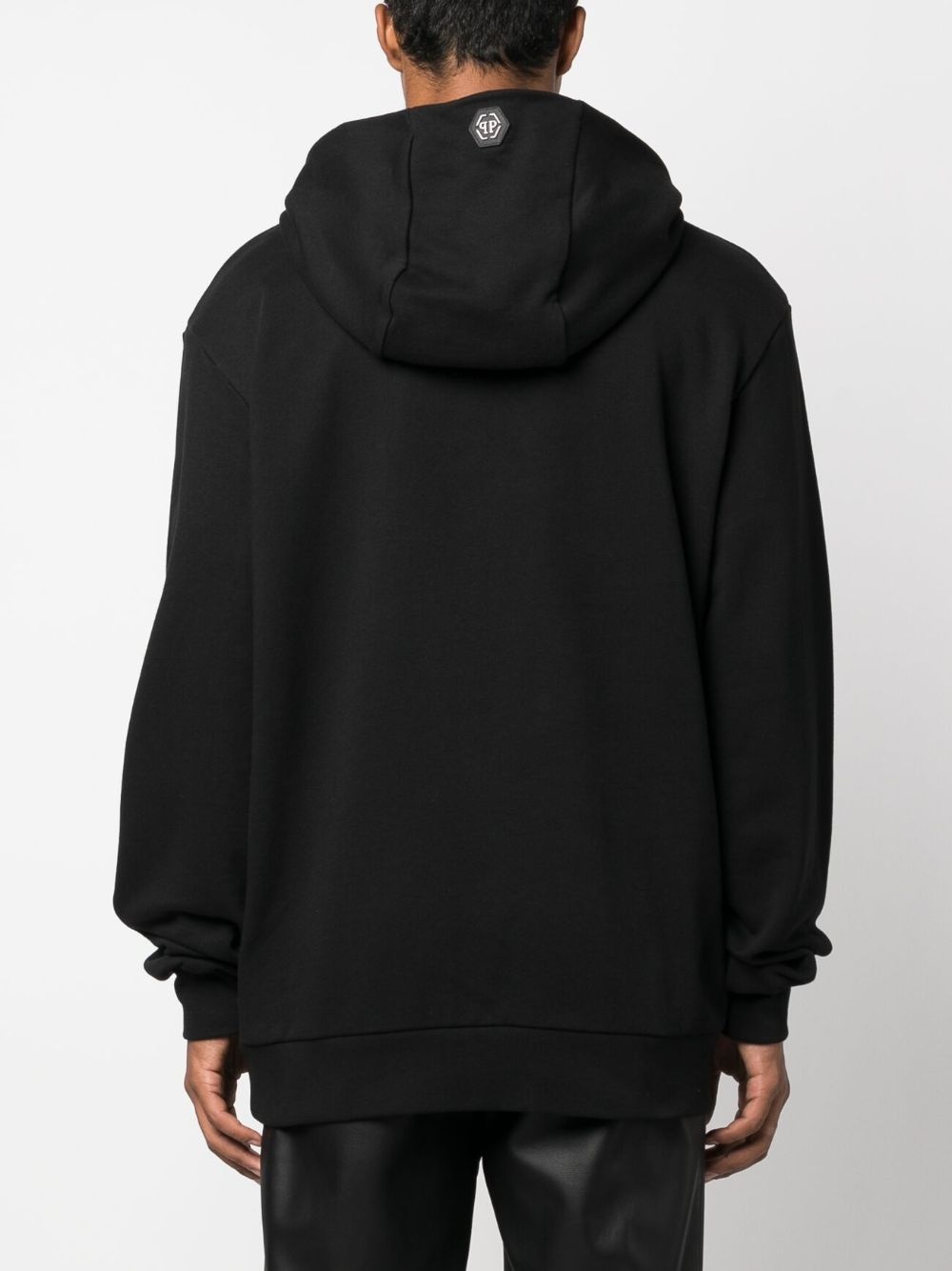 logo-print cotton hoodie - 4