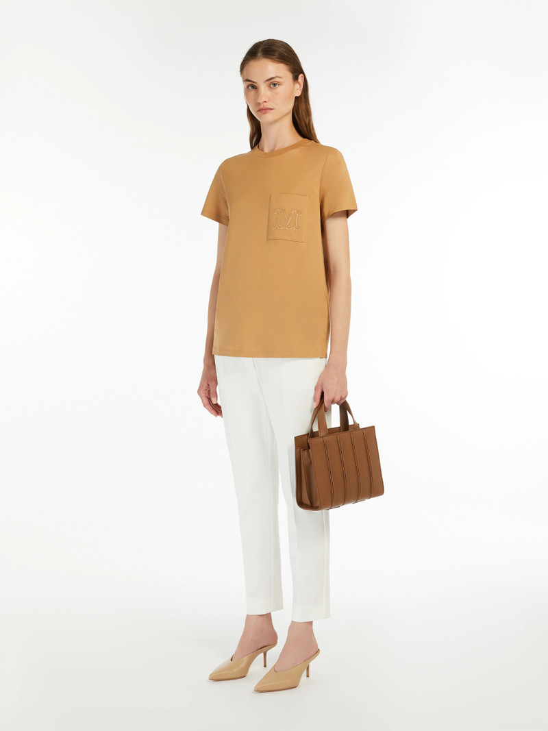 Max Mara PAPAIA Cotton jersey T-shirt - CAMEL outlook