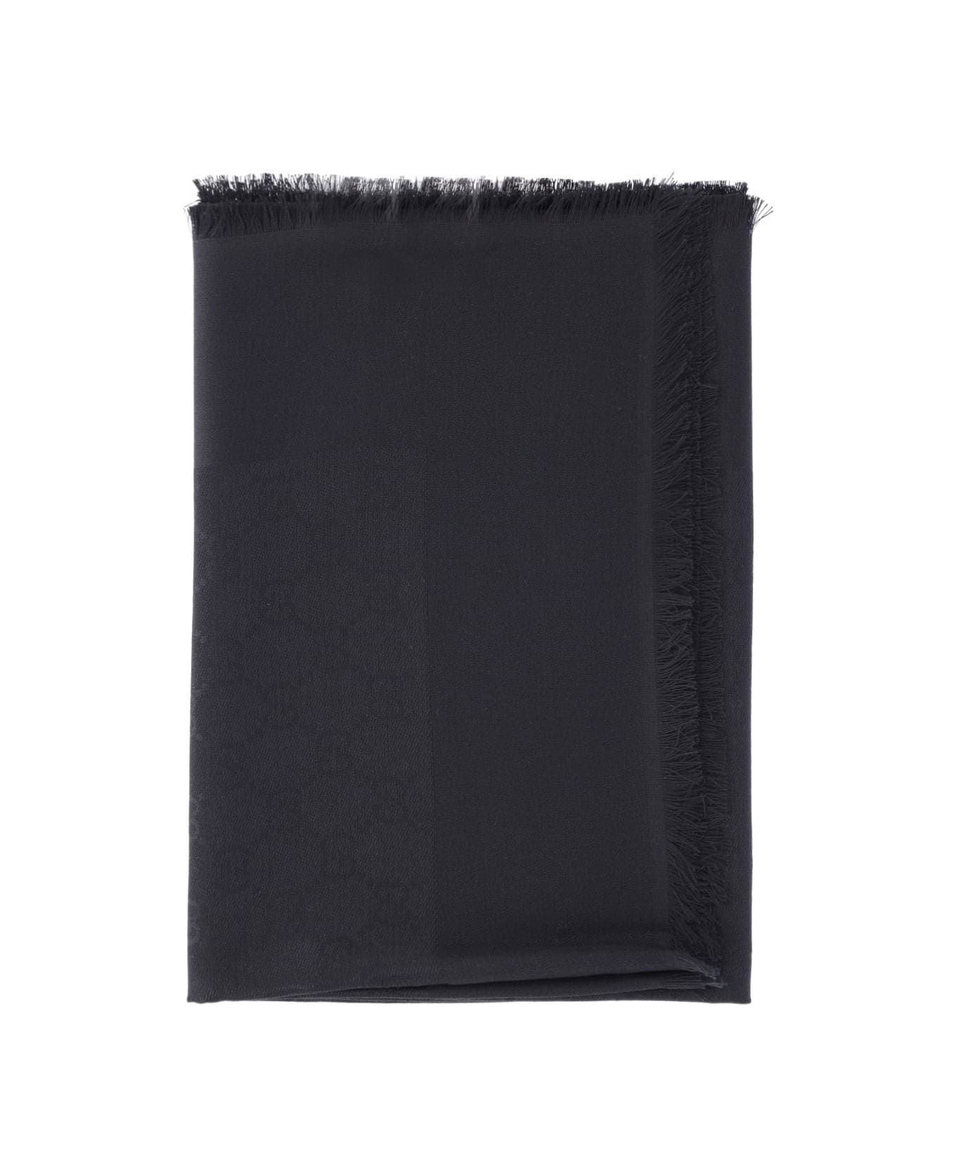 'gg' Silk And Cotton Shawl - 1