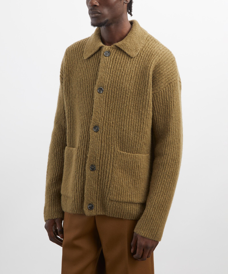 AMI Paris Chunky Ribbed Knit Cardigan outlook