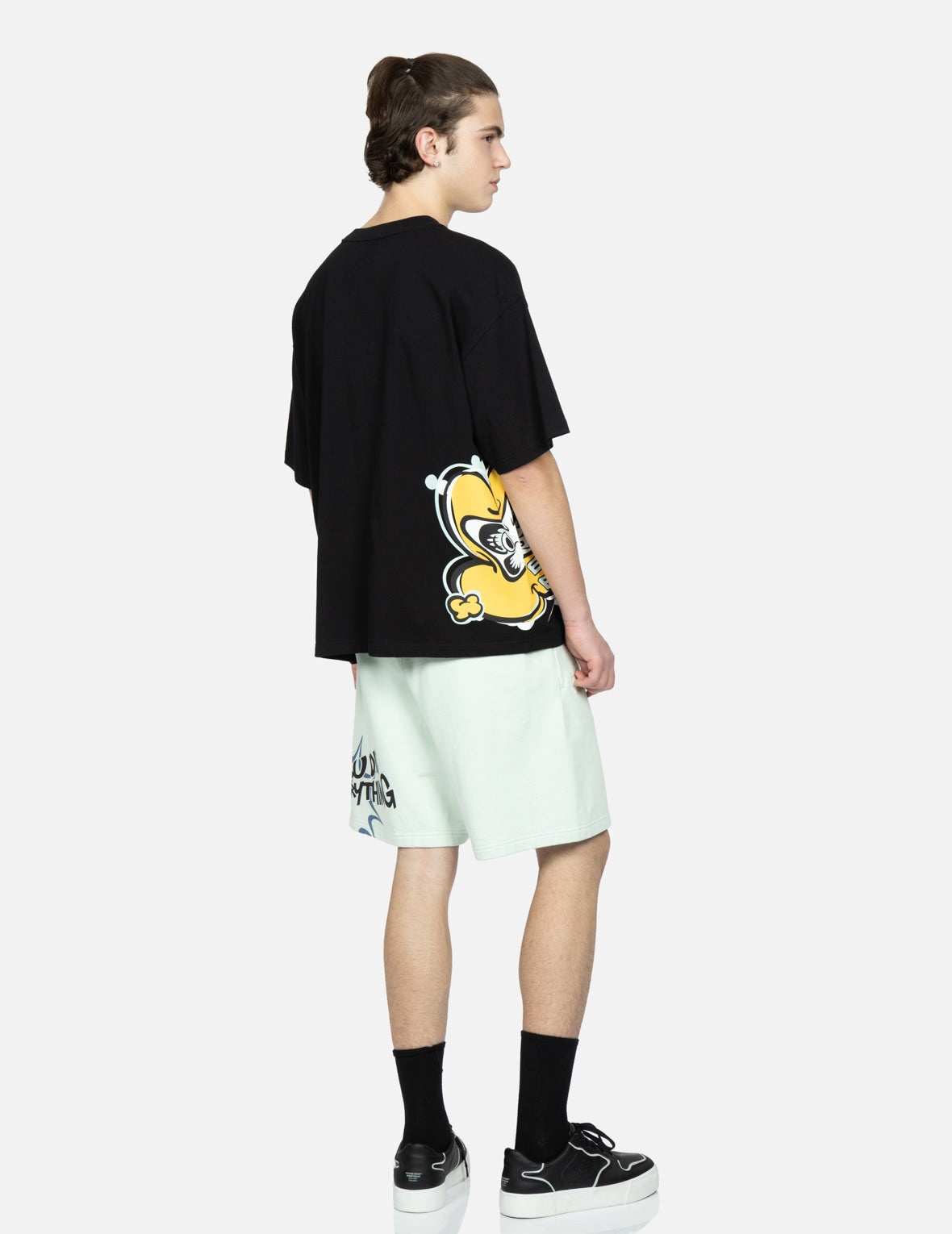 Transforming Daruma Print Sweat Shorts - 4