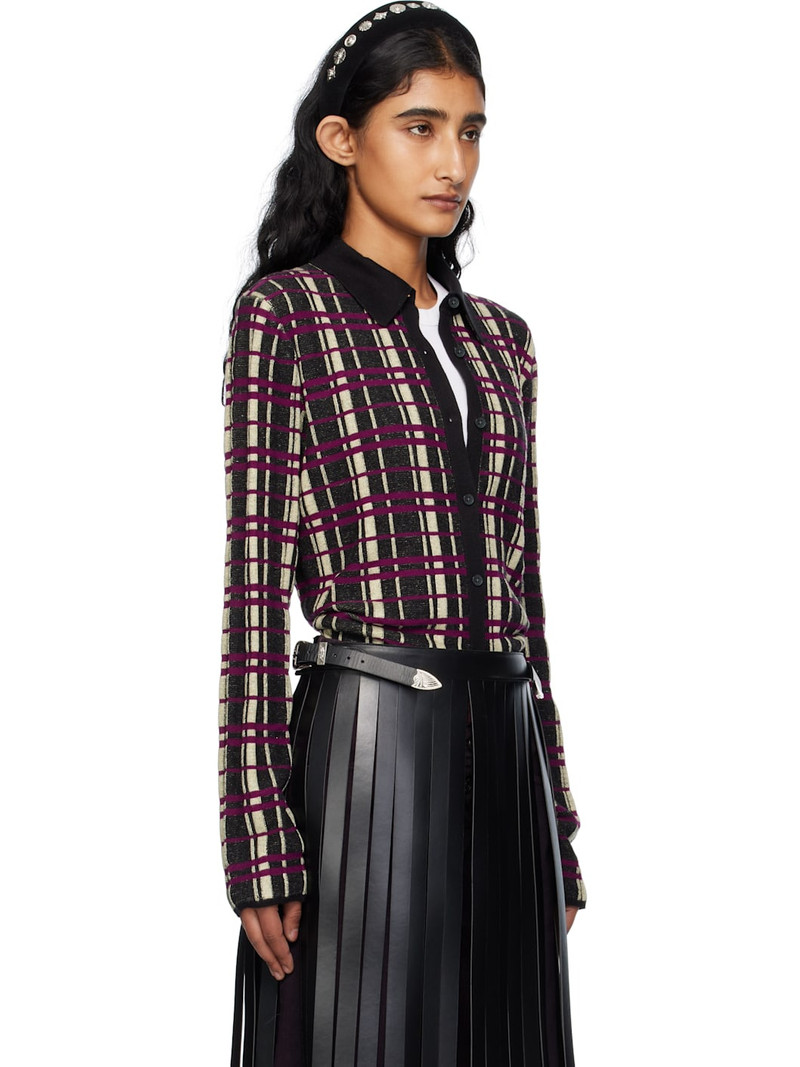 TOGA PULLA Black Faux-Leather Fringe Belt outlook