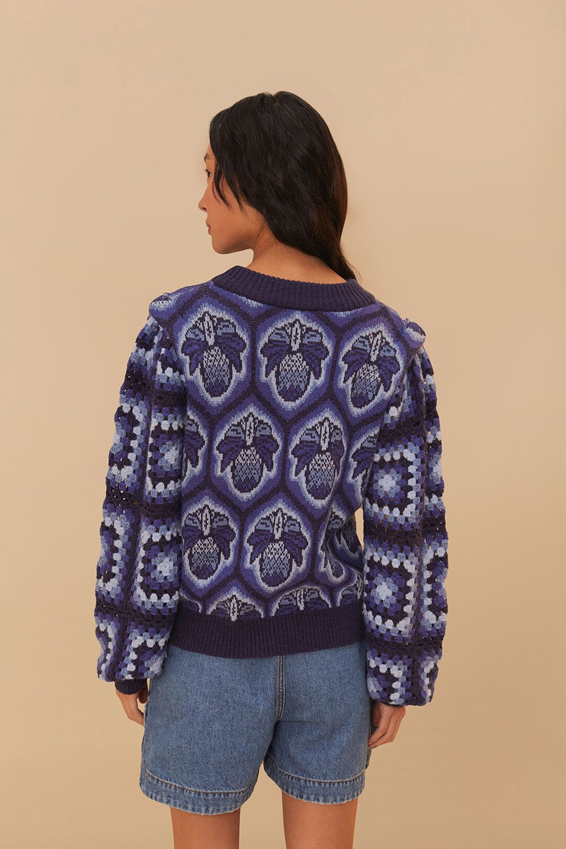 Blue Pinneaple Cobogo Knit Sweater 3