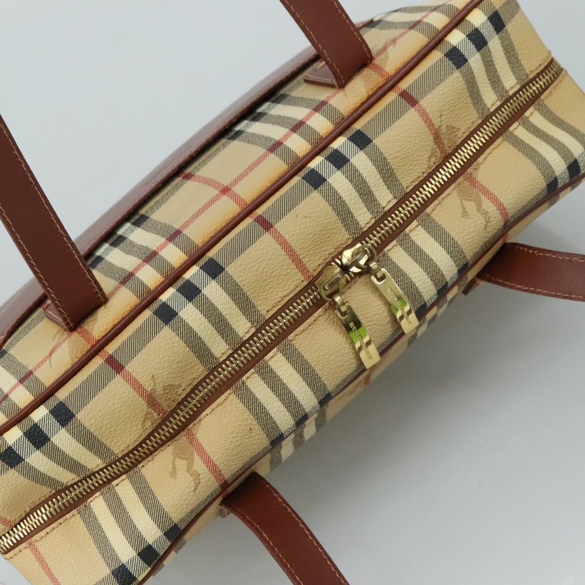 Burberry Nova Check Shoulder Bag Pvc Leather Beige - 6