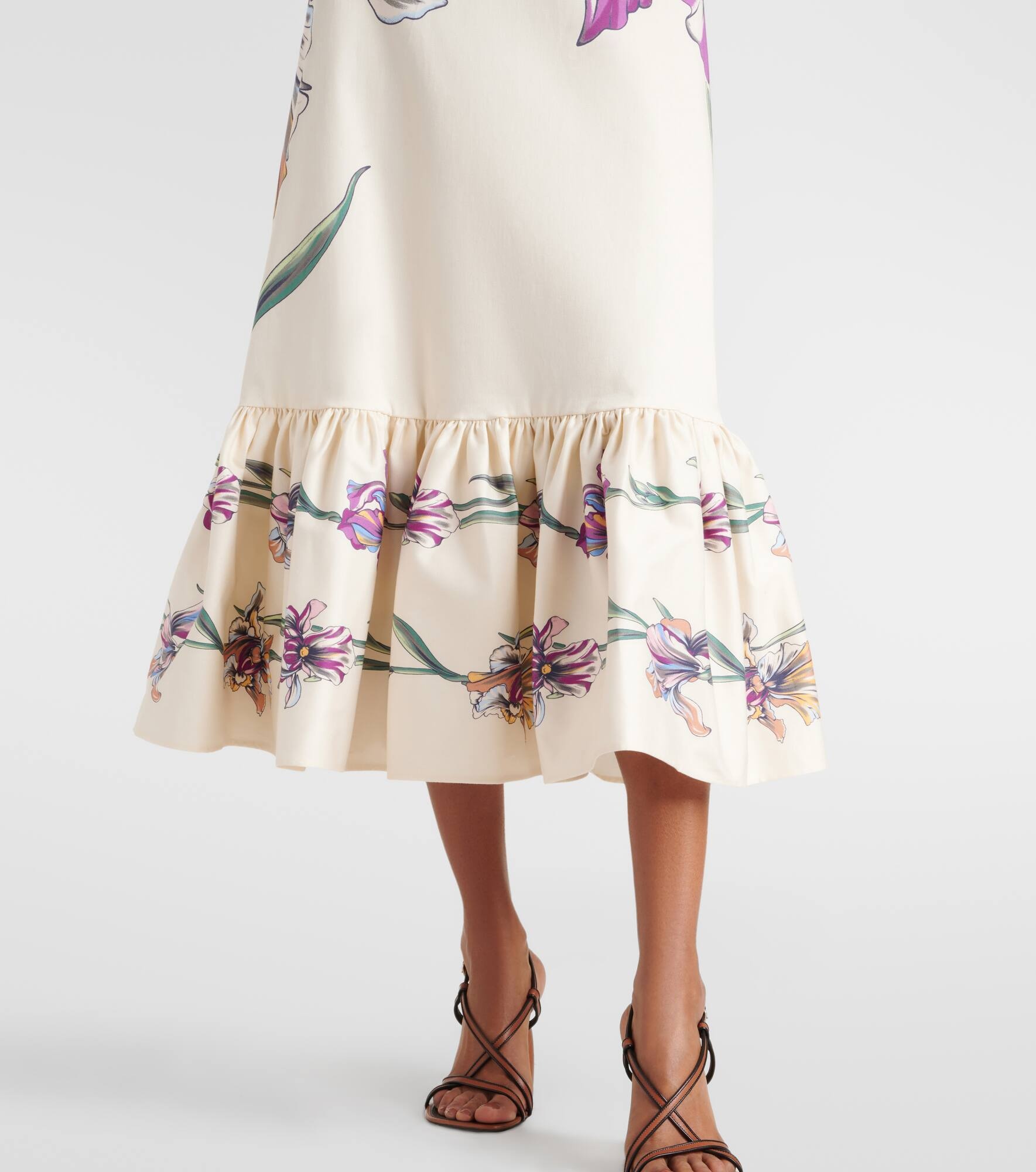 Gingerbread floral cotton-blend midi dress - 5