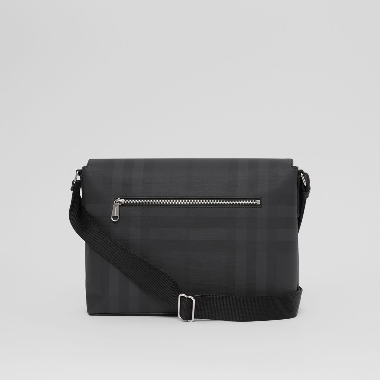 London Check and Leather Messenger Bag - 7