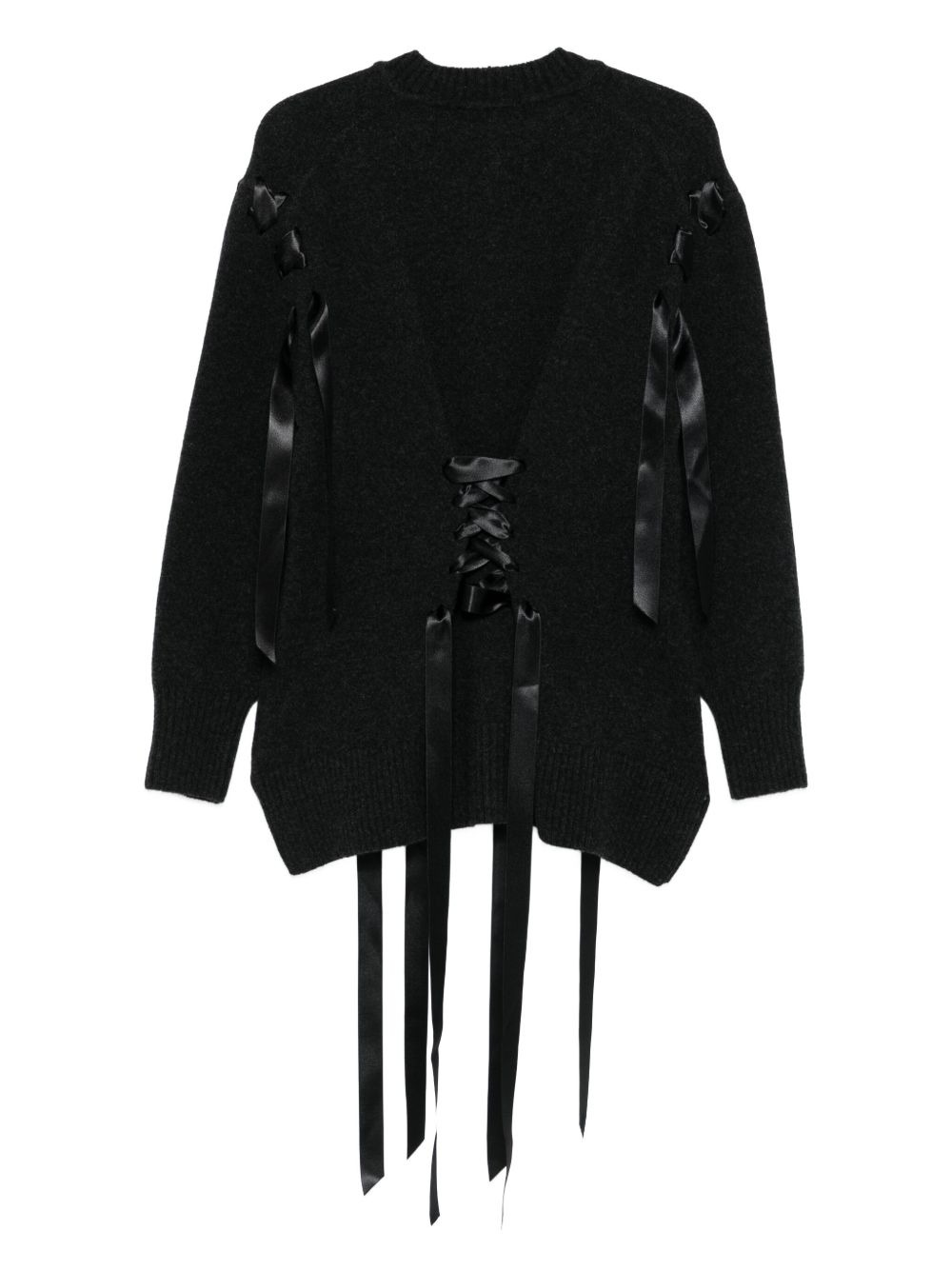 ribbon-detail knitted cardigan - 2