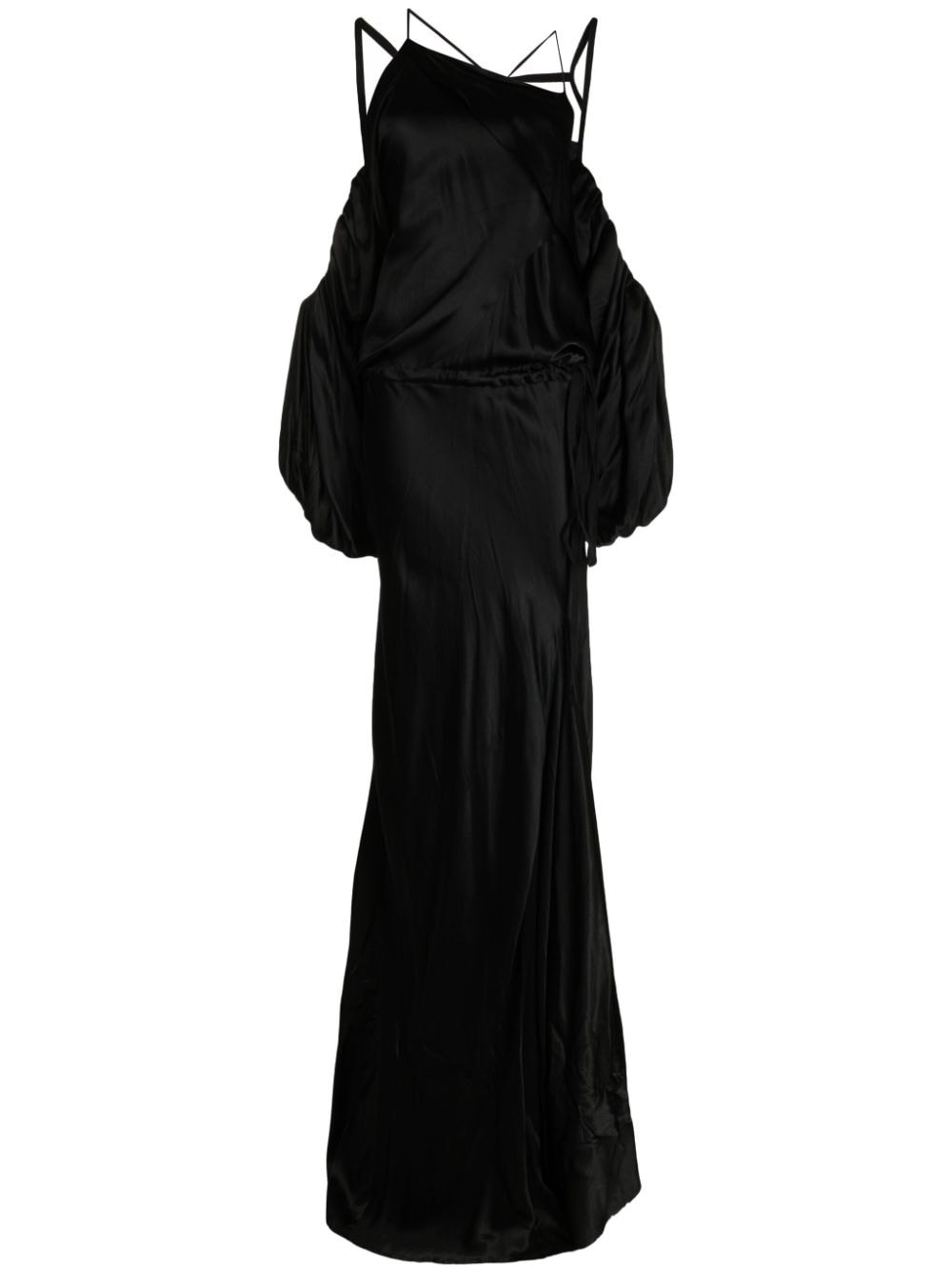 draped asymmetric gown - 1