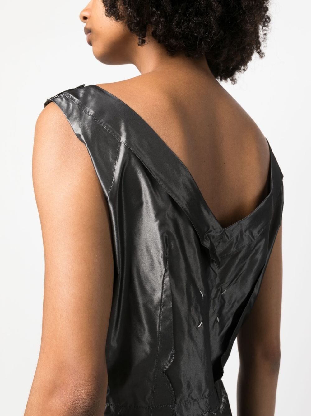 inside-out sleeveless midi dress - 5