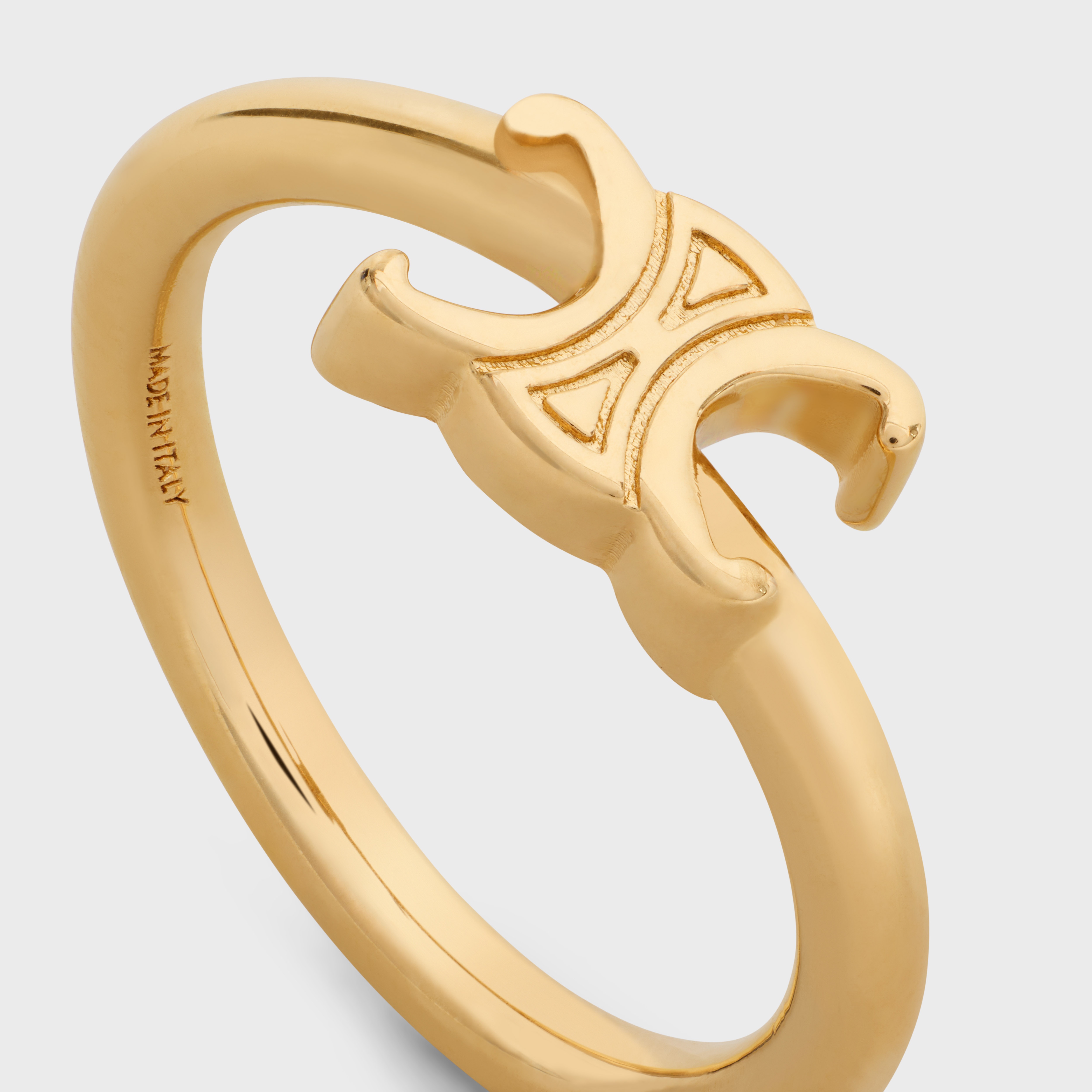 【国内発送】TRIOMPHE ASYMMETRIC RING IN BRASS CELINE Triomphe Asymmetric Ring in Brass with Gold Finish