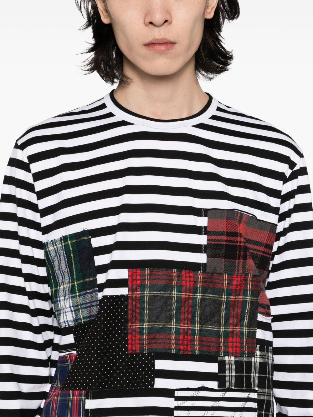 stripe print t-shirt - 4