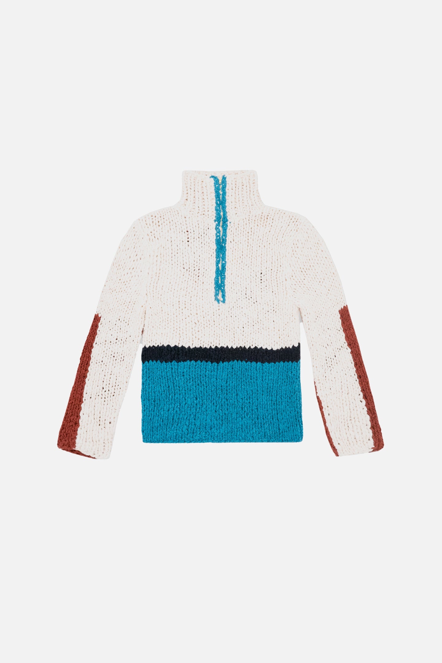 BOUCLE BLOCK N SPIRAL HALF ZIP - 1