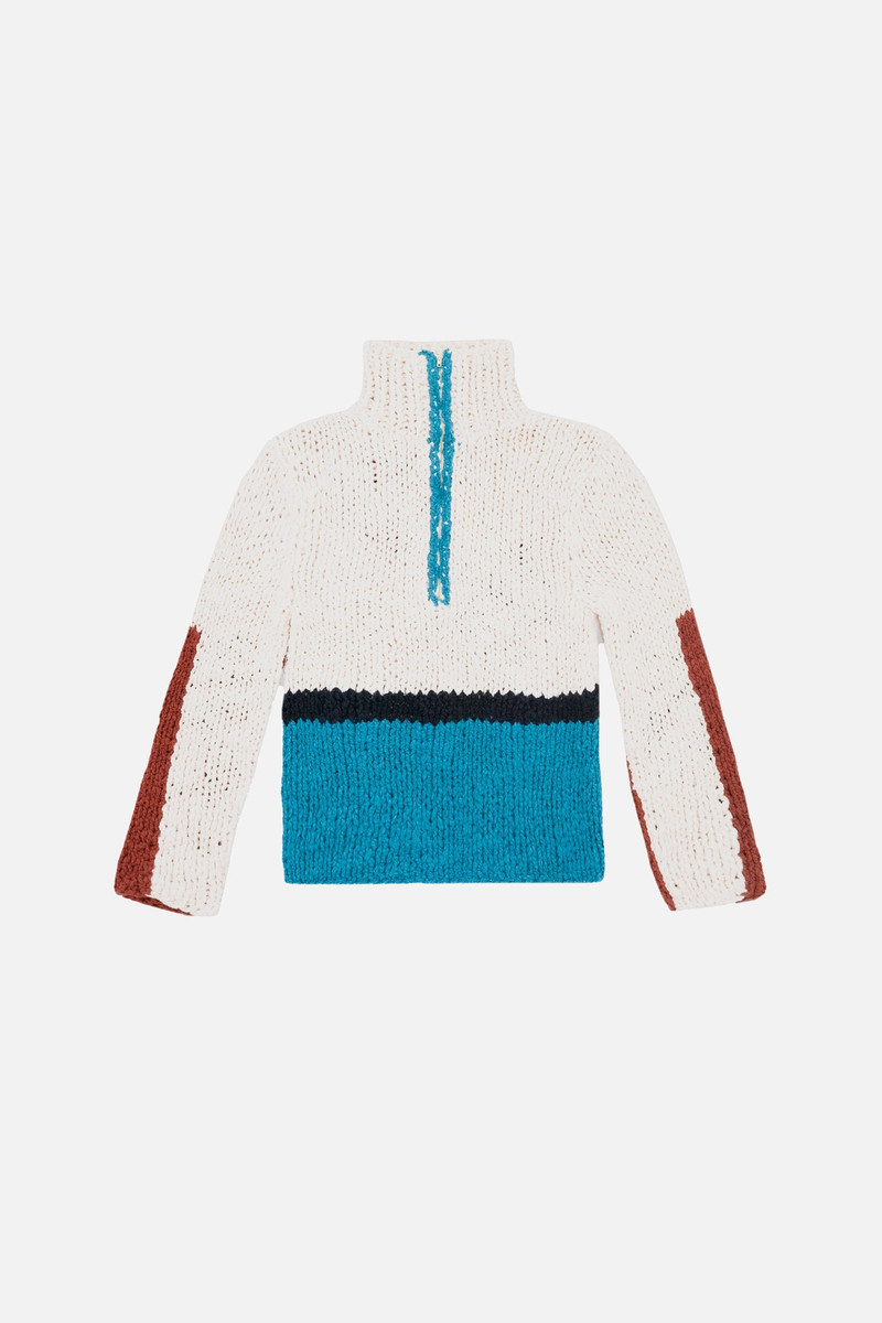 BOUCLE BLOCK N SPIRAL HALF ZIP 1