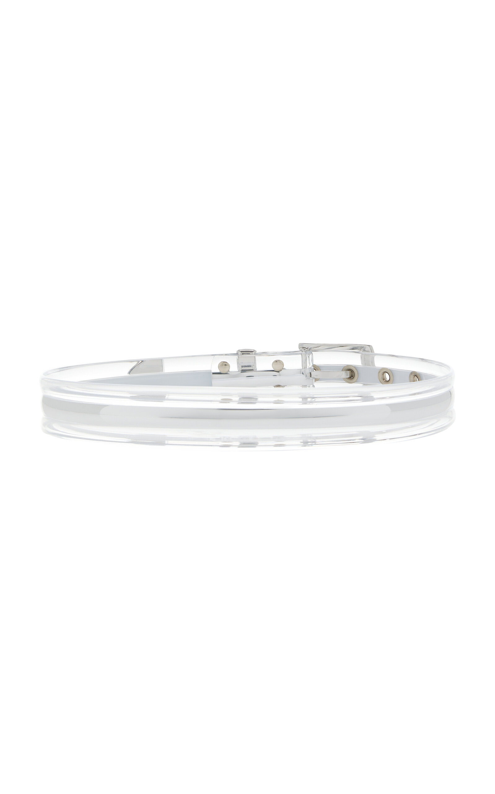 Metal-Detailed PVC Belt silver - 3