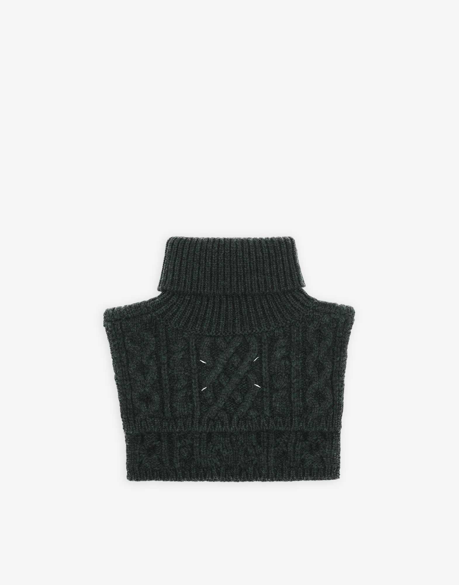 Fisherman cable wool turtleneck scarf - 2