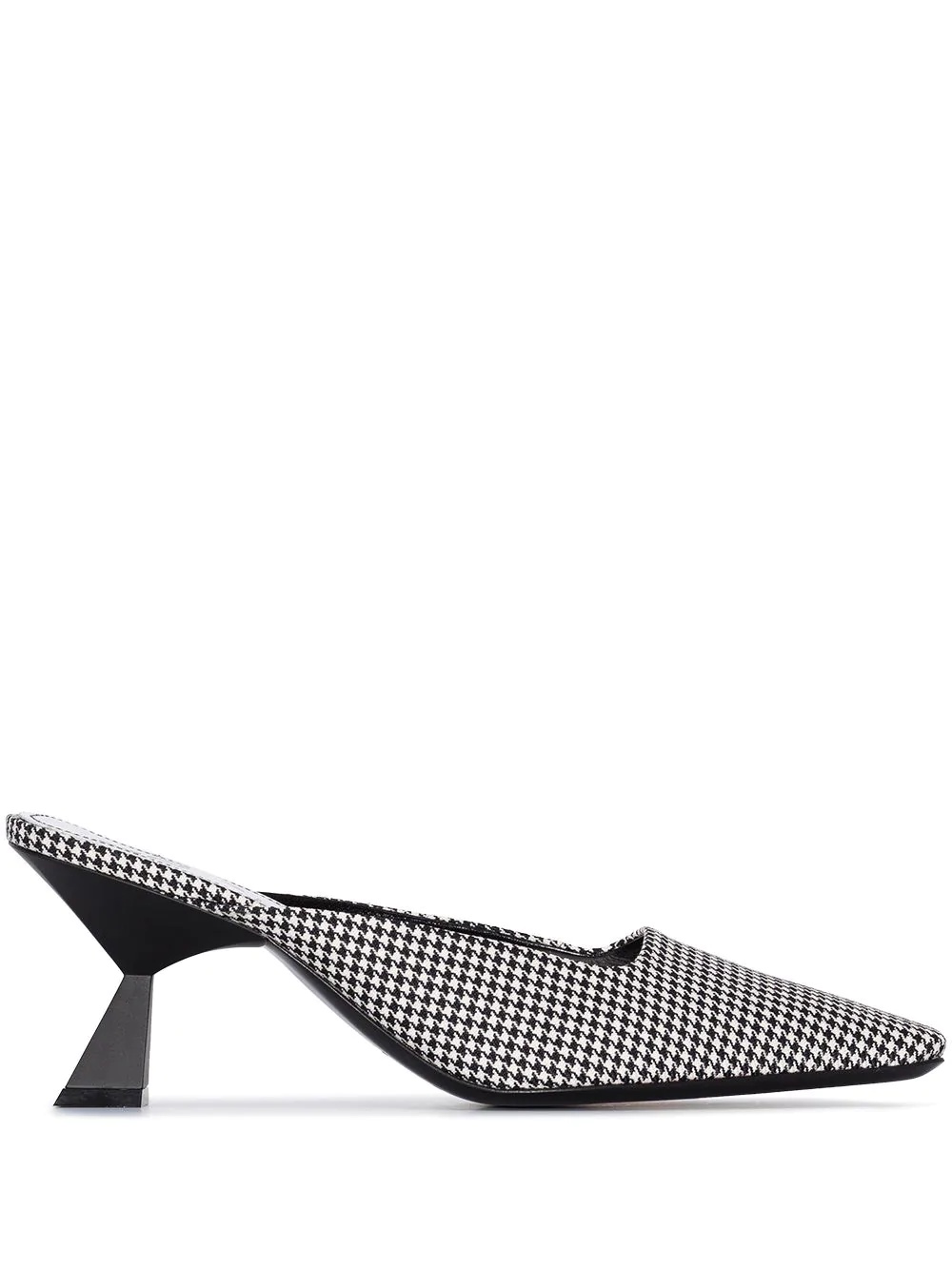 x Browns 50 75mm houndstooth-print mules - 1