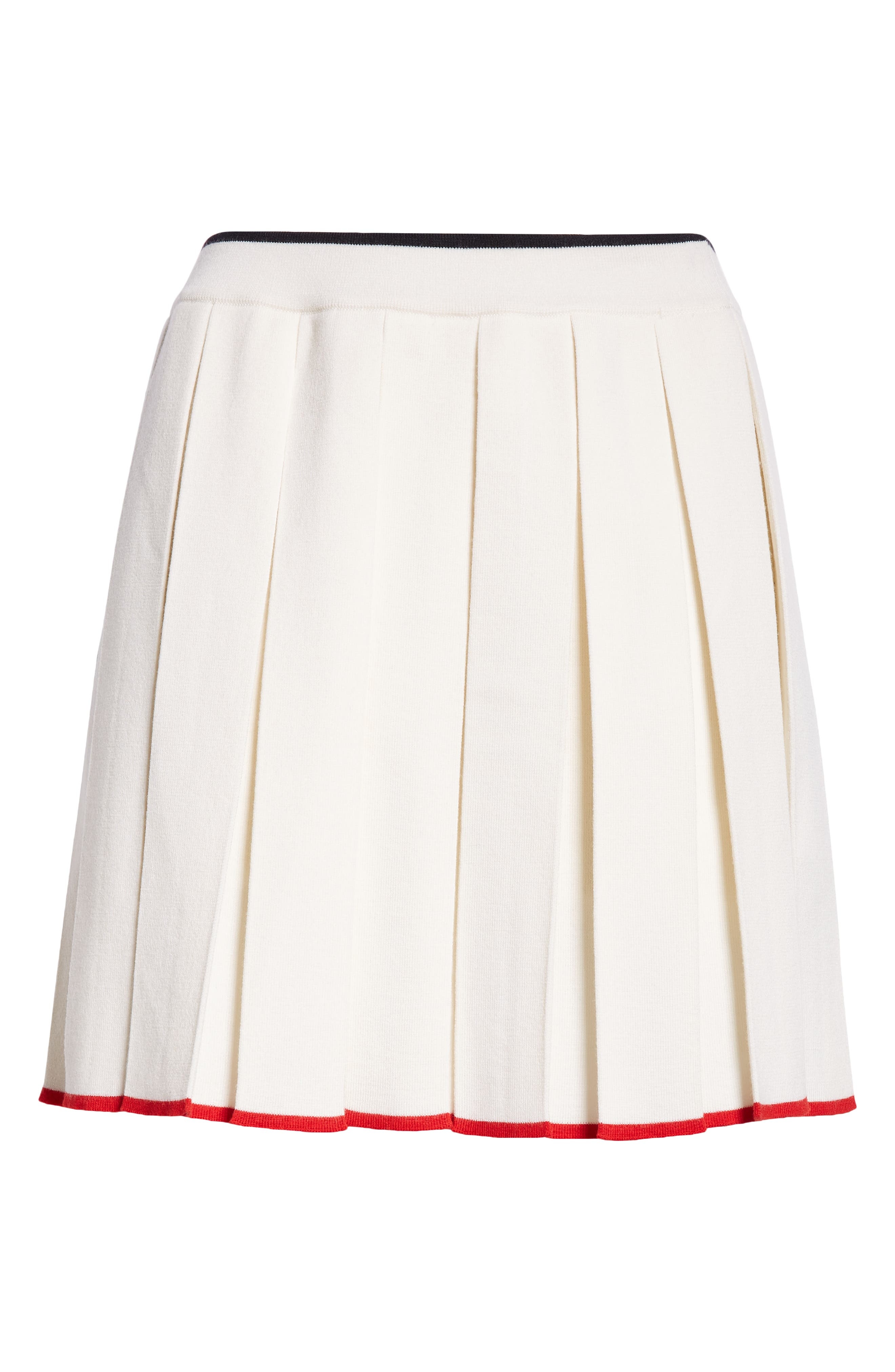 Thom Browne Pleated Wool & Cashmere Knit Miniskirt in White at Nordstrom - 6