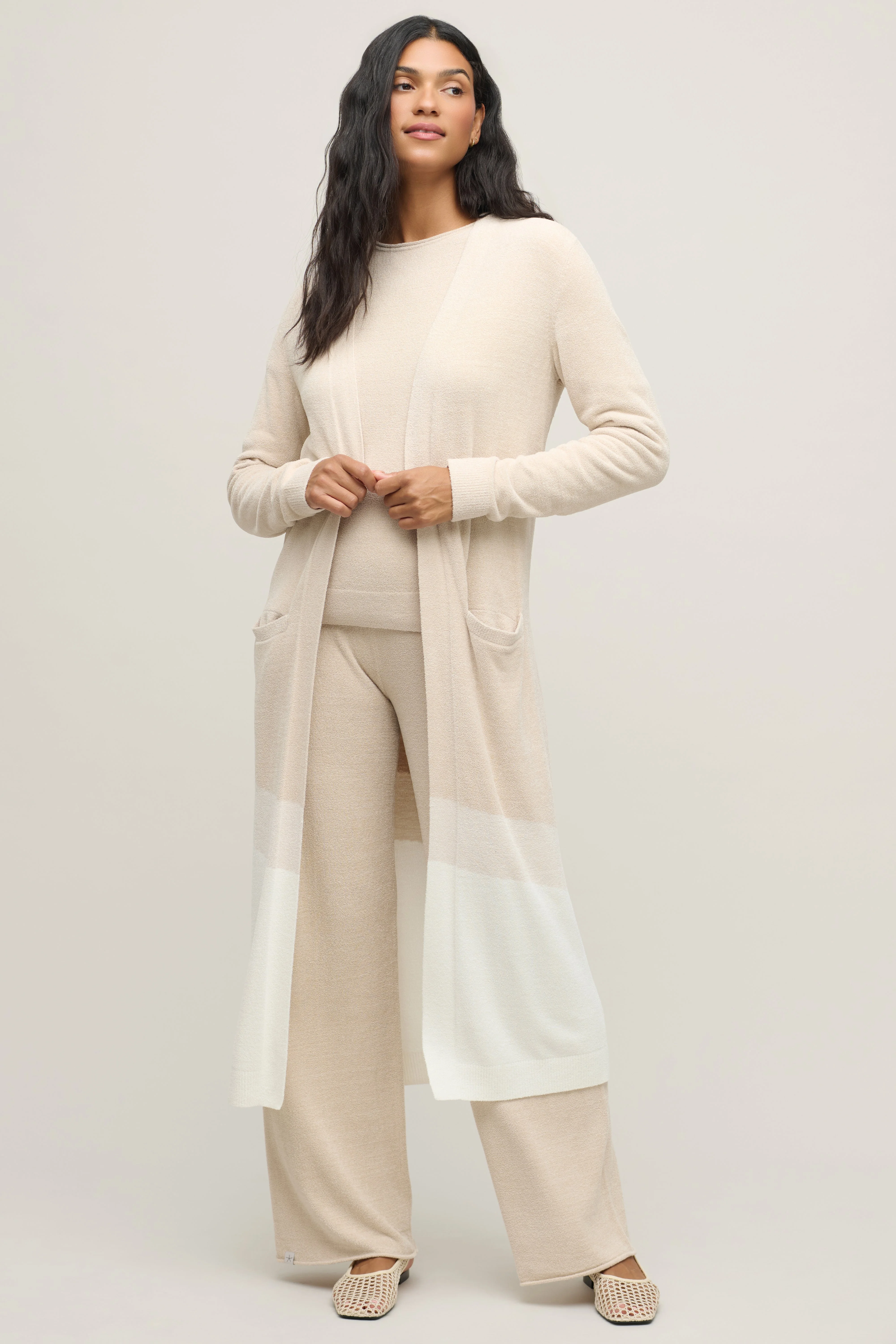 CozyChic Ultra Lite® Wavy Colorblock Long Cardigan - 1