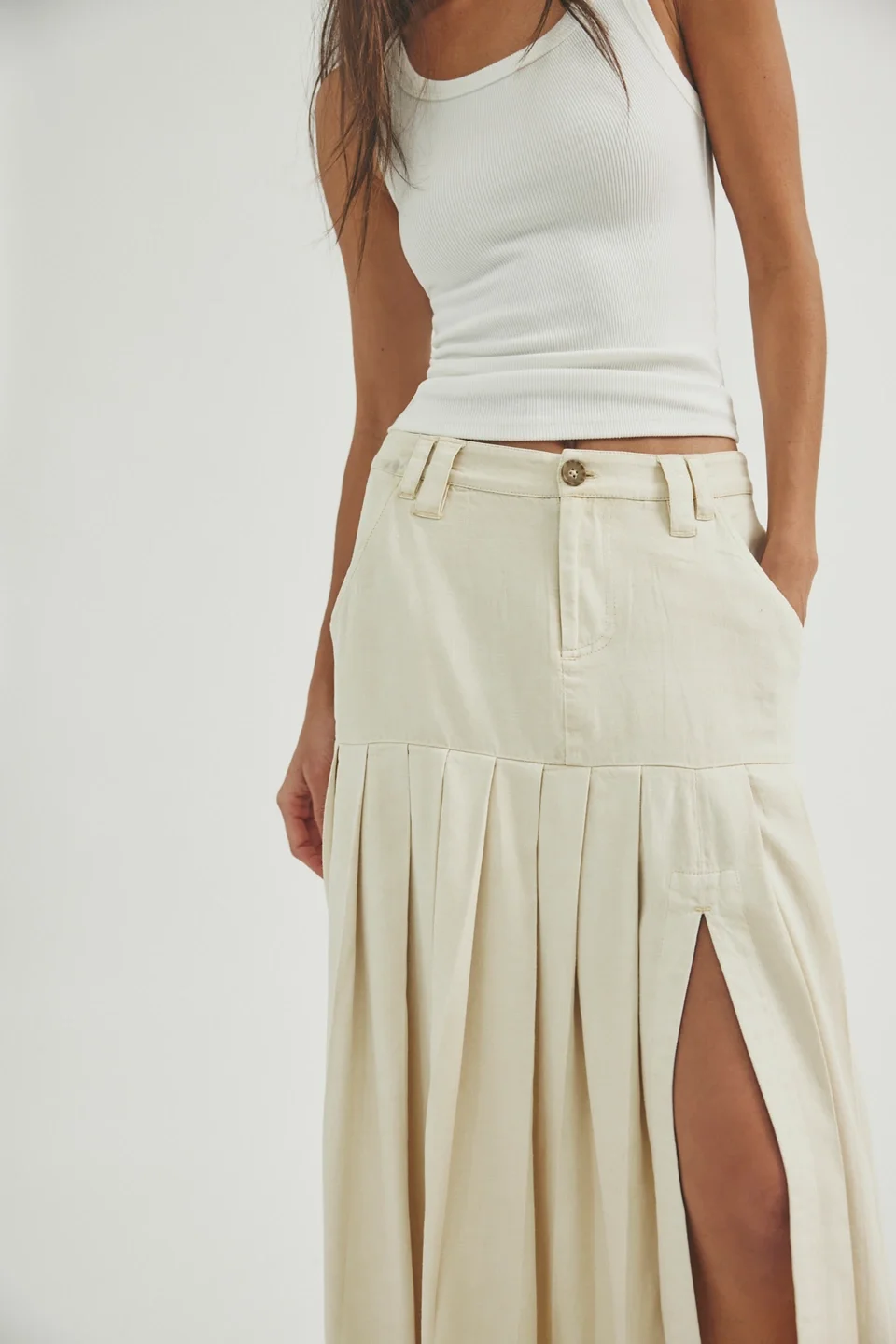 53rd Street Chino Maxi Skirt - 1