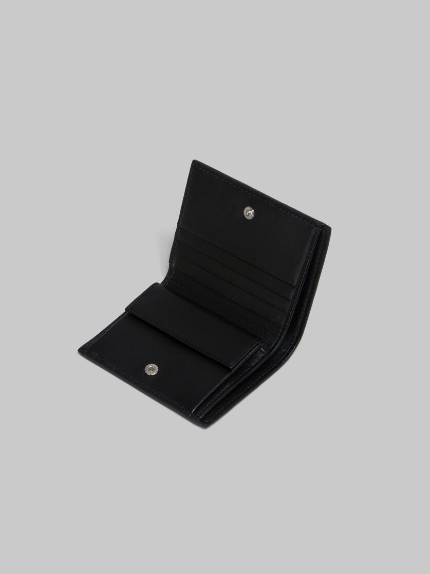 BLACK LEATHER BIFOLD WALLET WITH MARNI MENDING - 4