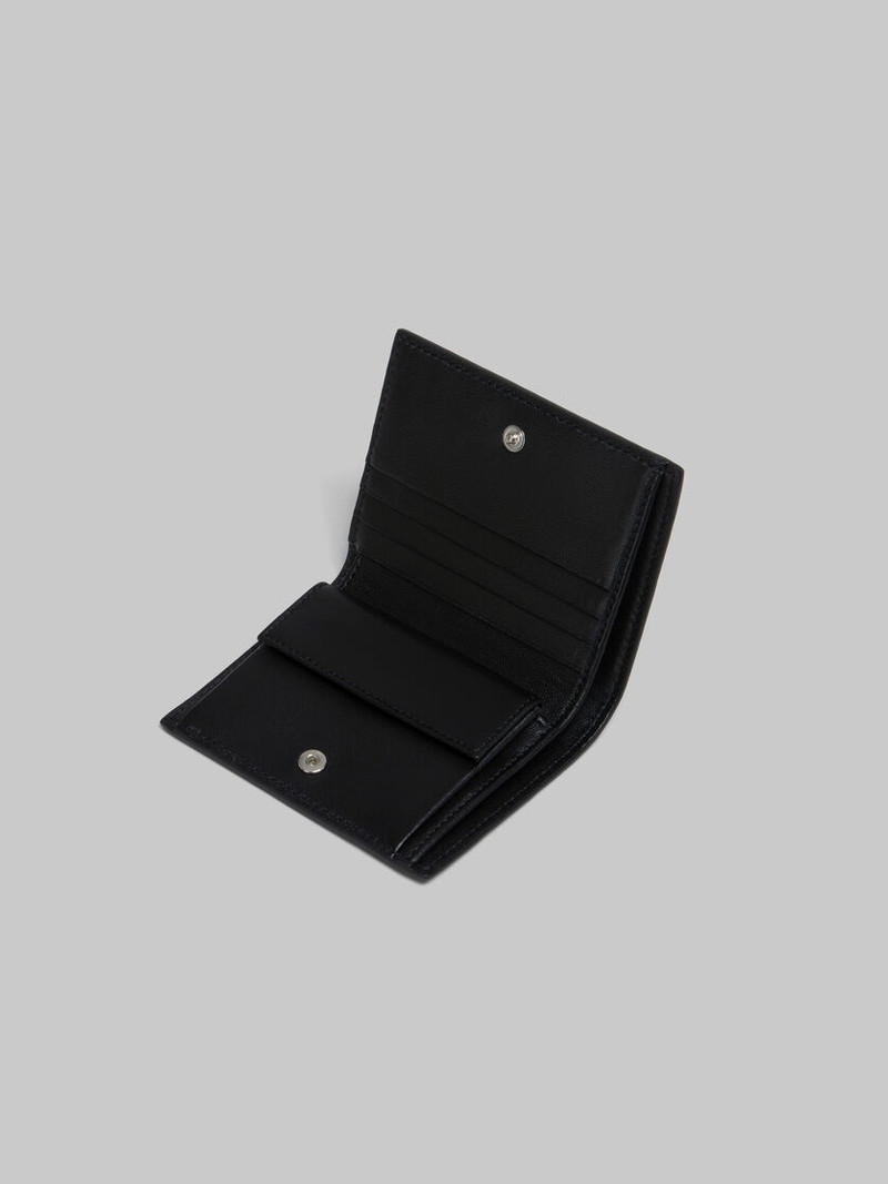 Marni BLACK LEATHER BIFOLD WALLET WITH MARNI MENDING outlook