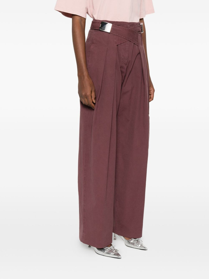 buckle-detail pleated trousers 3