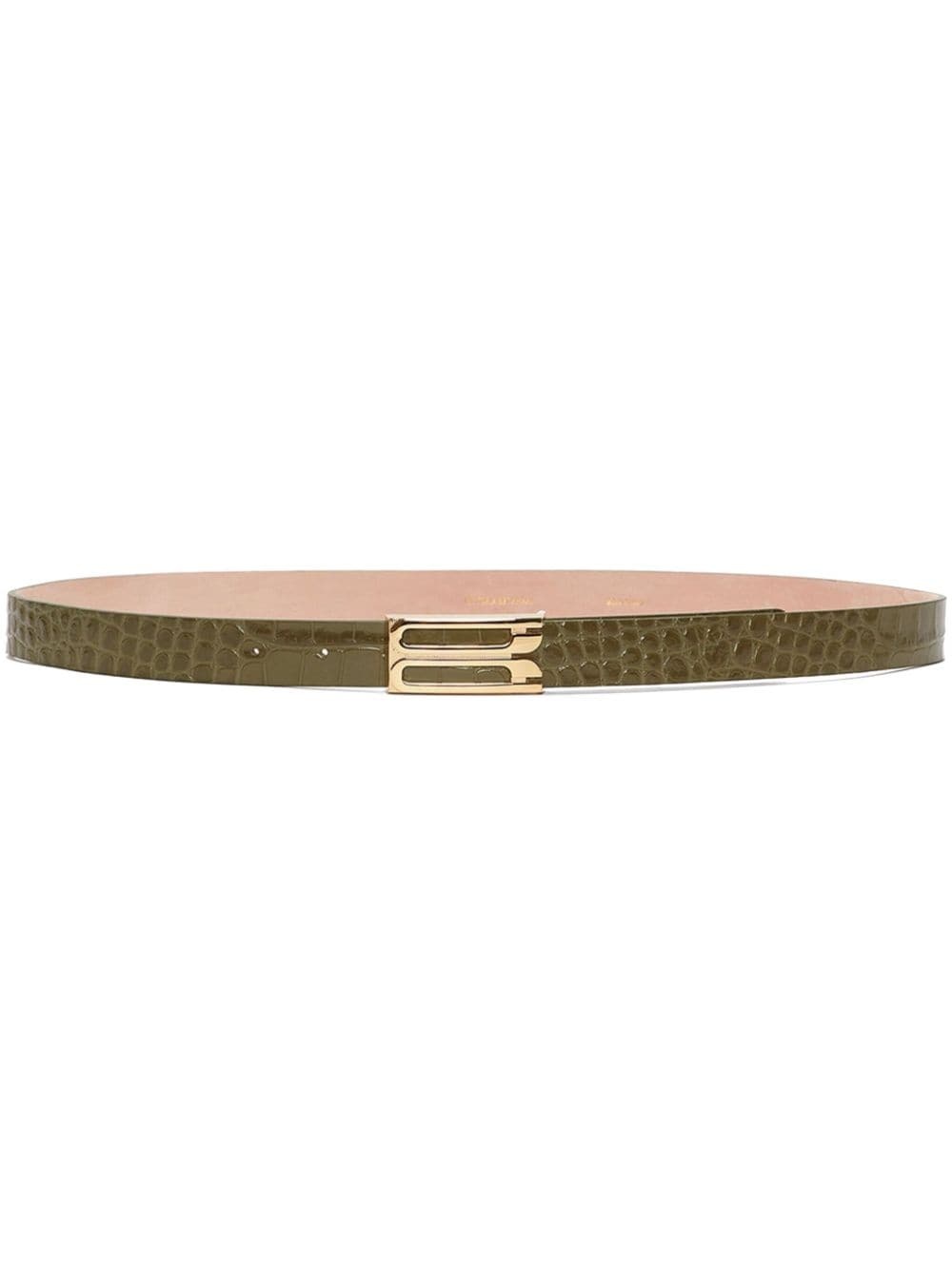 Frame crocodile-embossed leather  belt - 1
