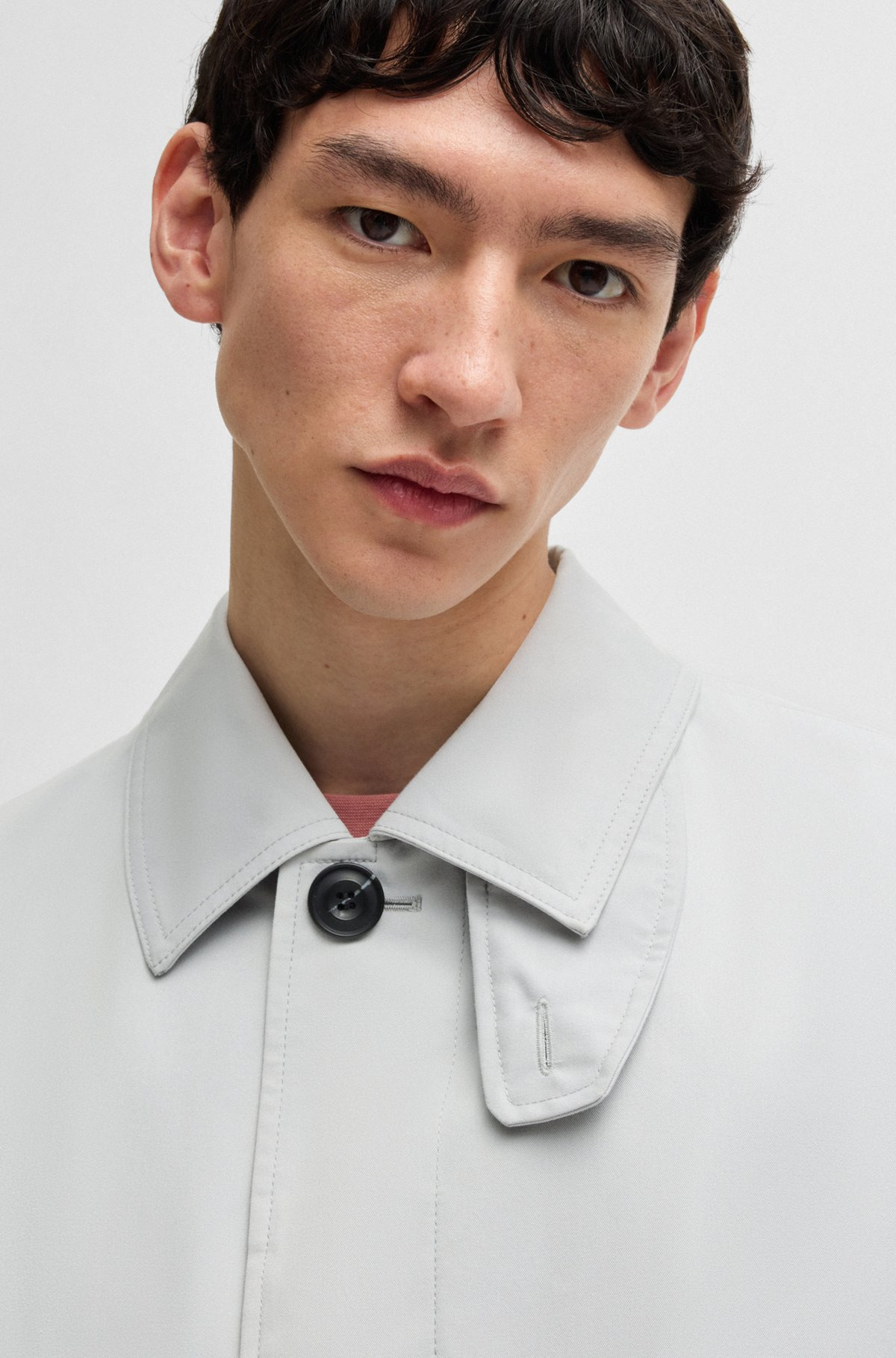 REGULAR-FIT COAT IN WATER-REPELLENT GABARDINE - 3
