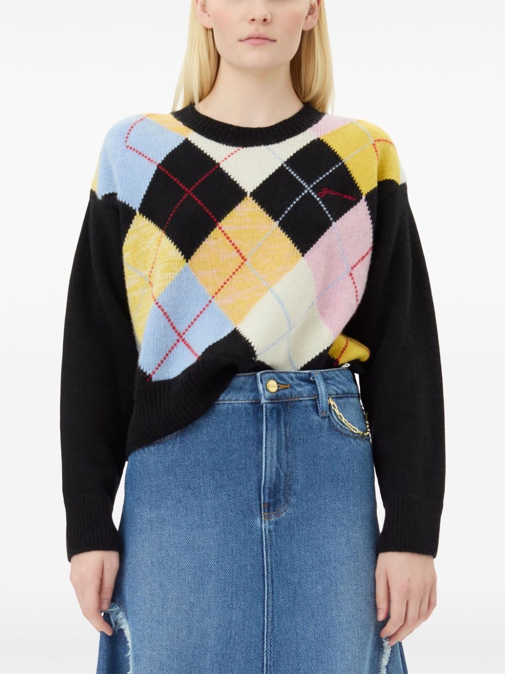 diamond-pattern jumper - 5