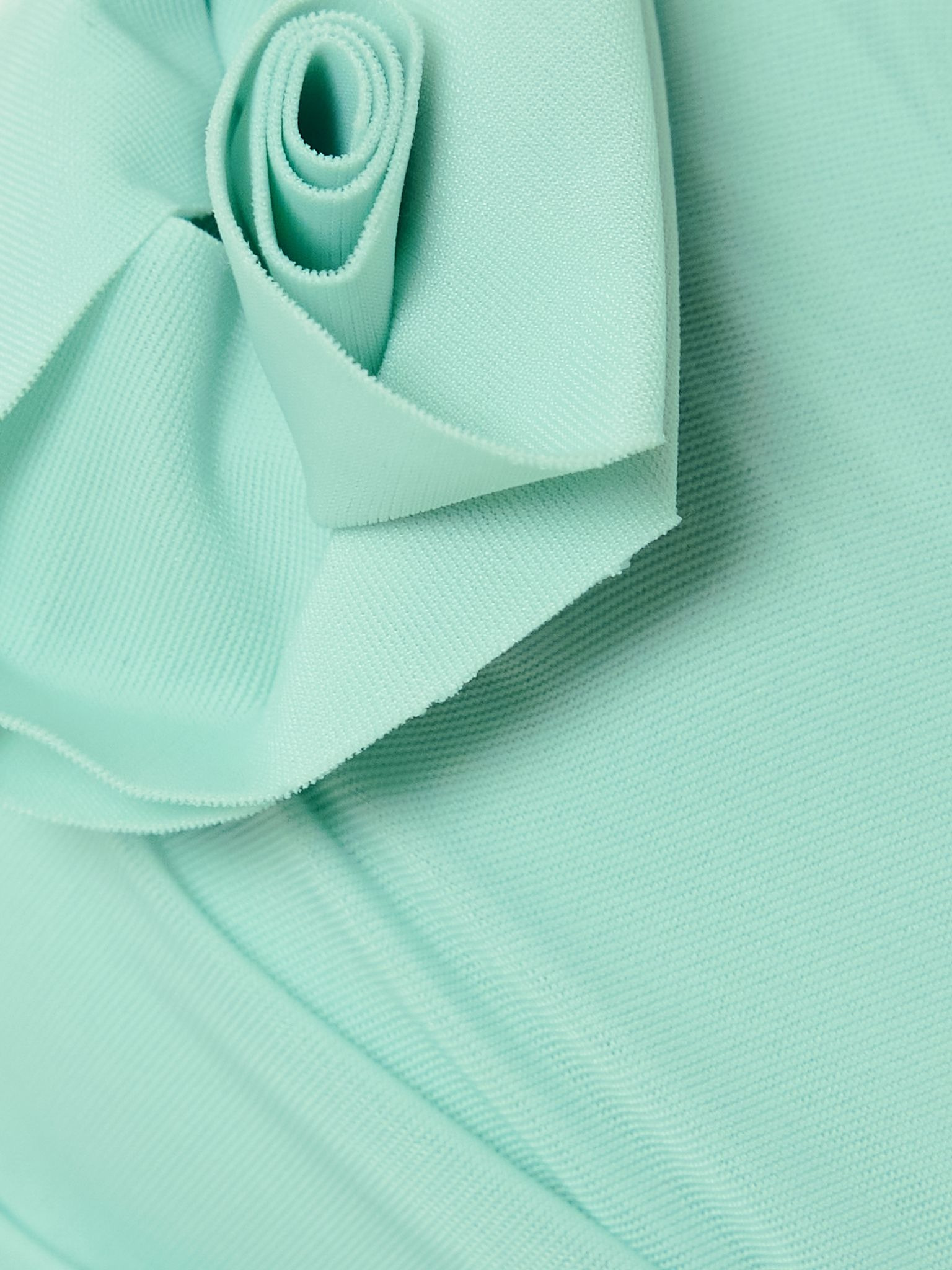 Hilvan appliquéd draped ruched stretch-jersey mini dress Turquoise - 4