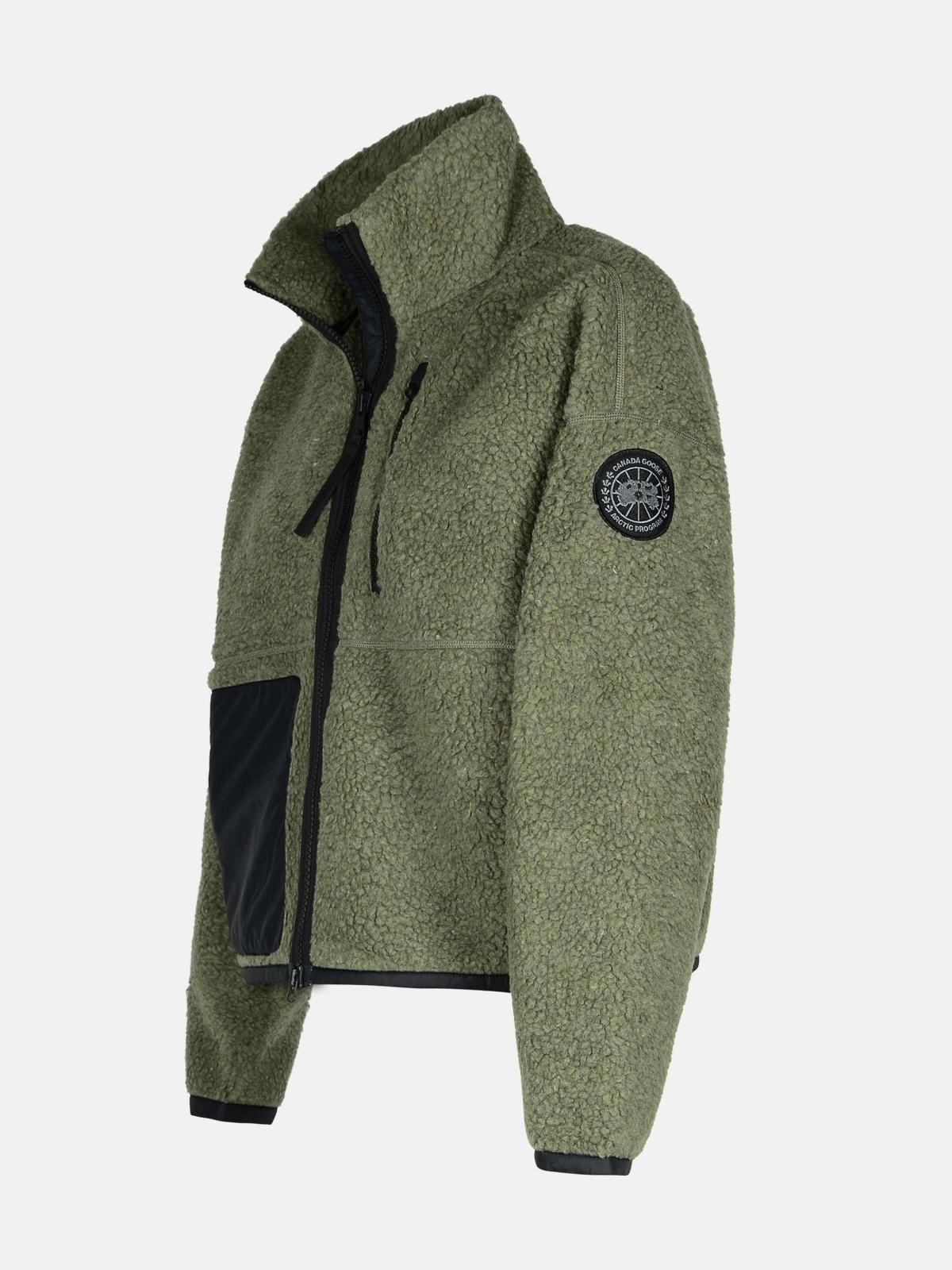 'SIMCOE' GREEN WOOL BLEND FLEECE - 2