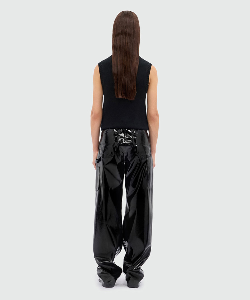 Black vinyl baggy trousers 3