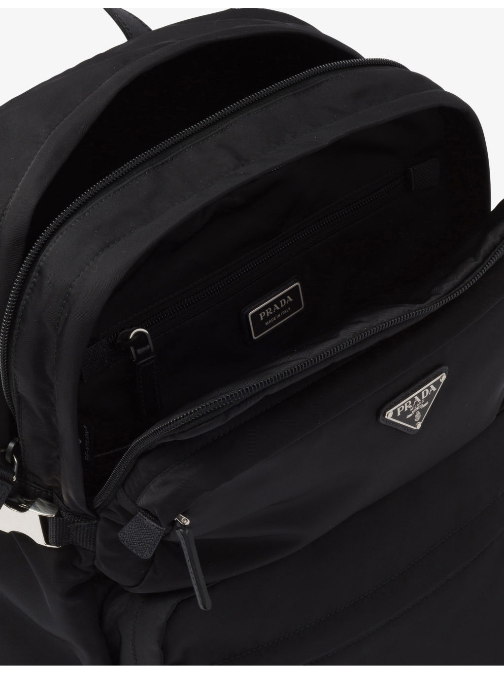 Brand-Plaque Nylon and Saffiano-Leather Backpack - 6