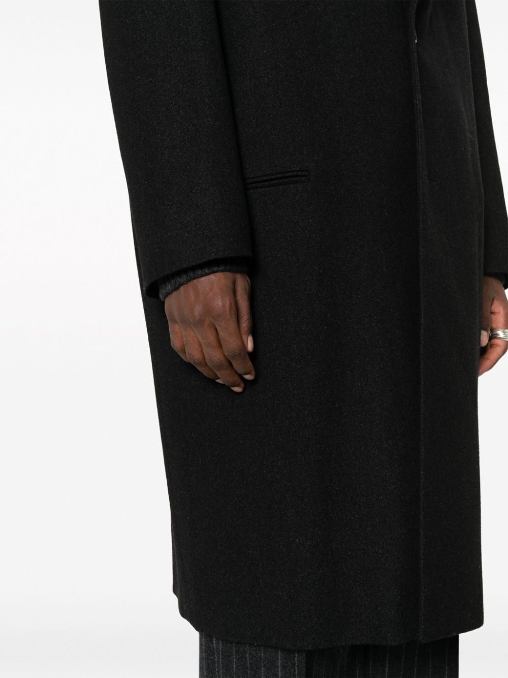 single-breasted midi coat - 5