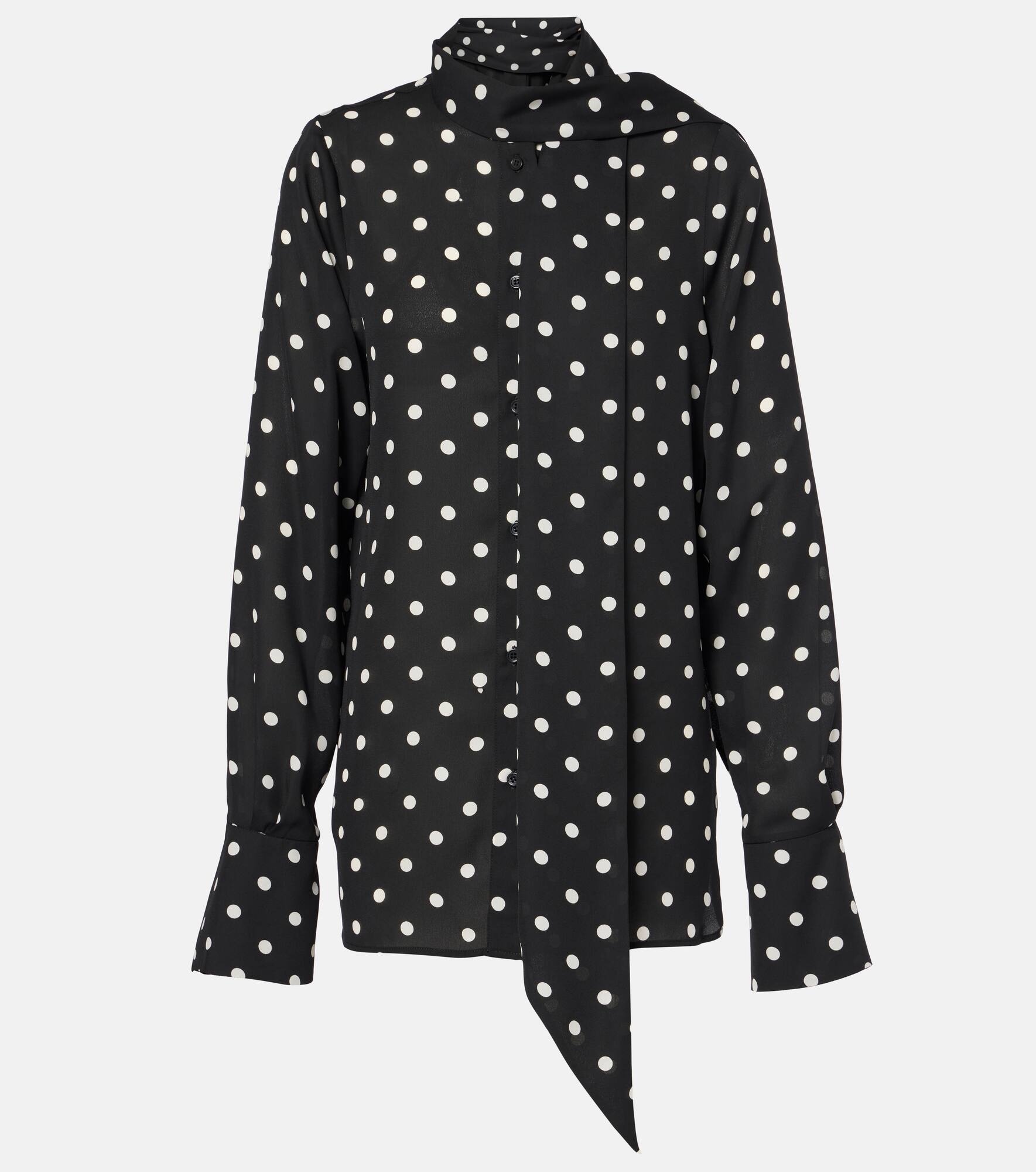 Polka-dot crêpe de chine shirt - 1