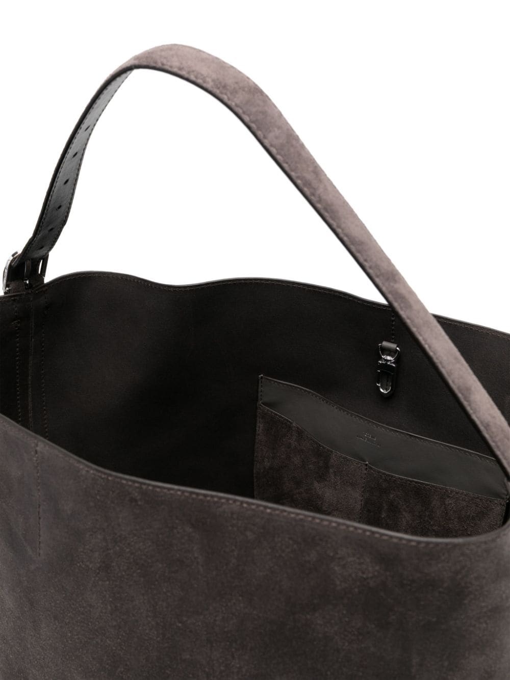 open-top suede tote bag - 5