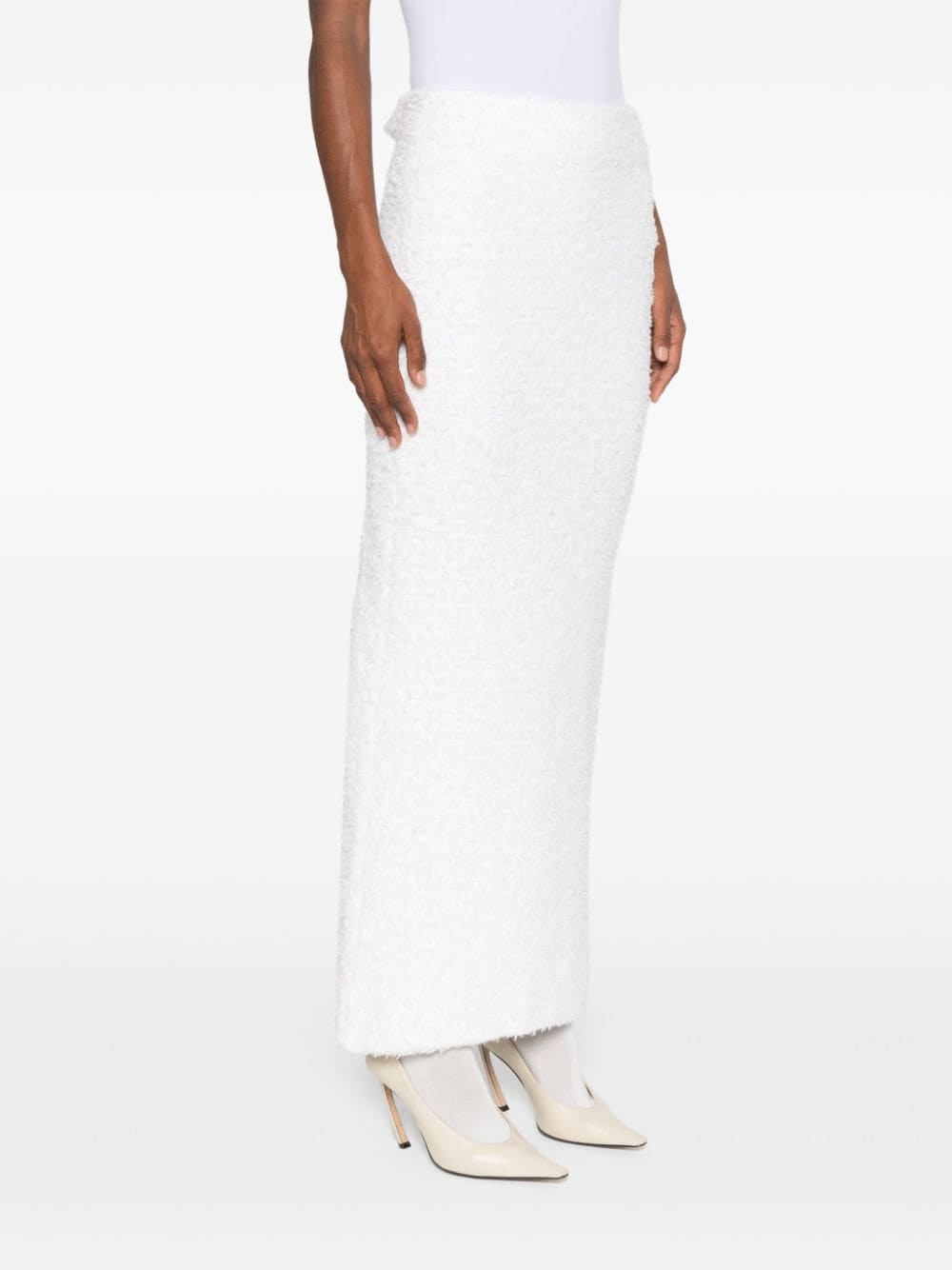 metallic-threading maxi skirt - 3