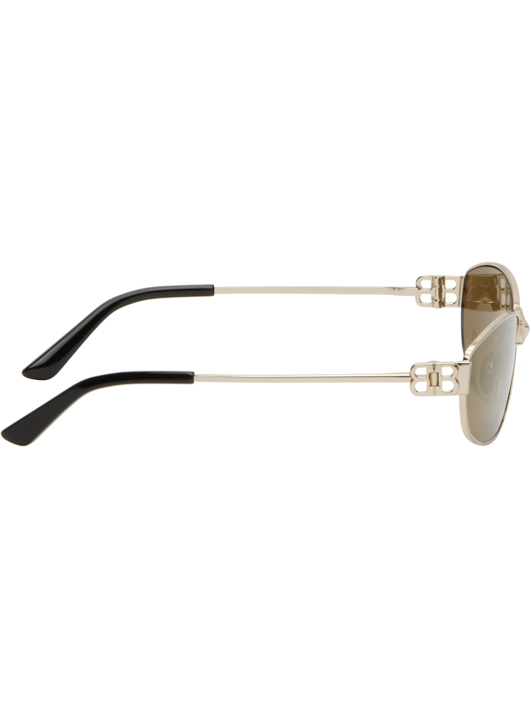 Gold Mercury Rectangular Metal Sunglasses - 2