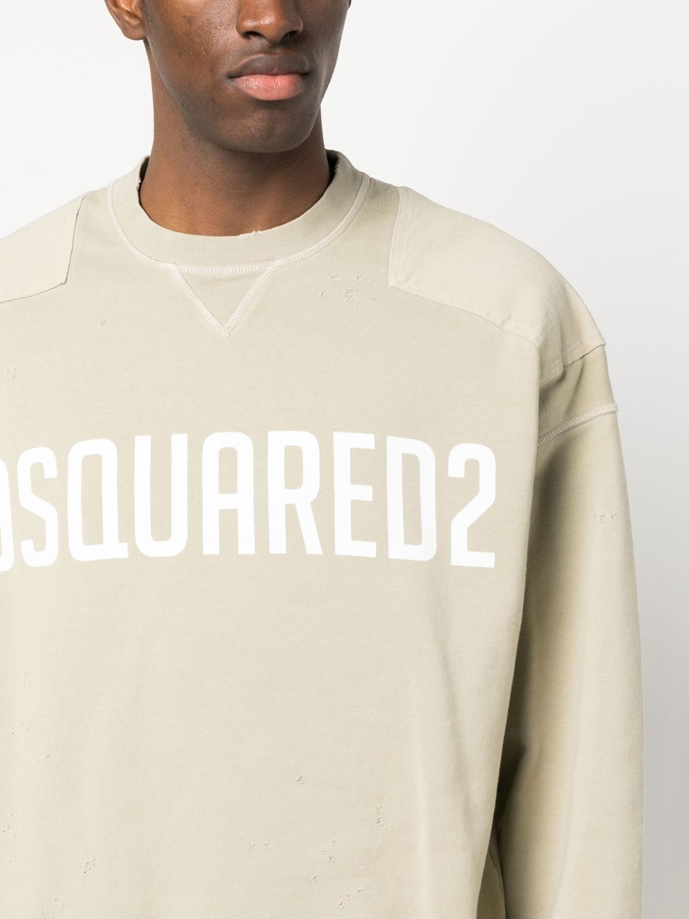 logo-print crew neck sweatshirt - 5