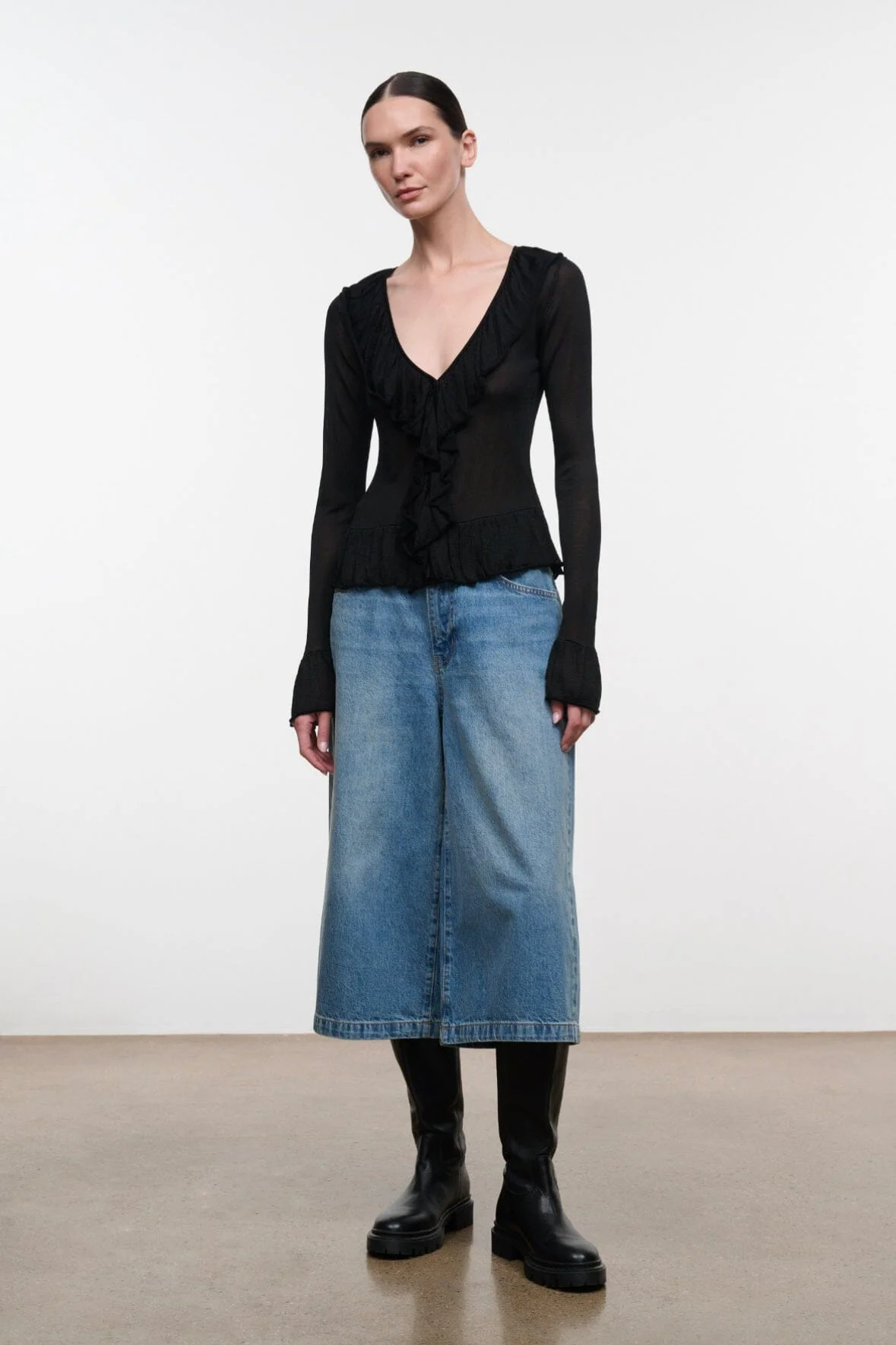STAUD KIKO TOP BLACK - 1