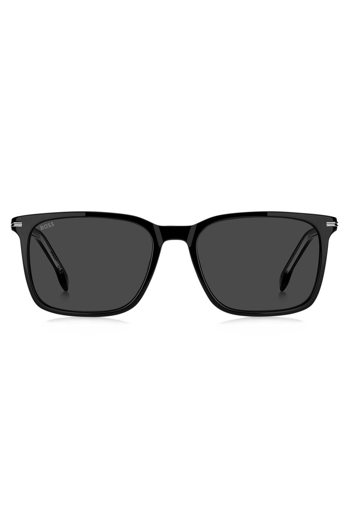 BLACK-ACETATE SUNGLASSES WITH SILVER-TONE TRIMS - 3