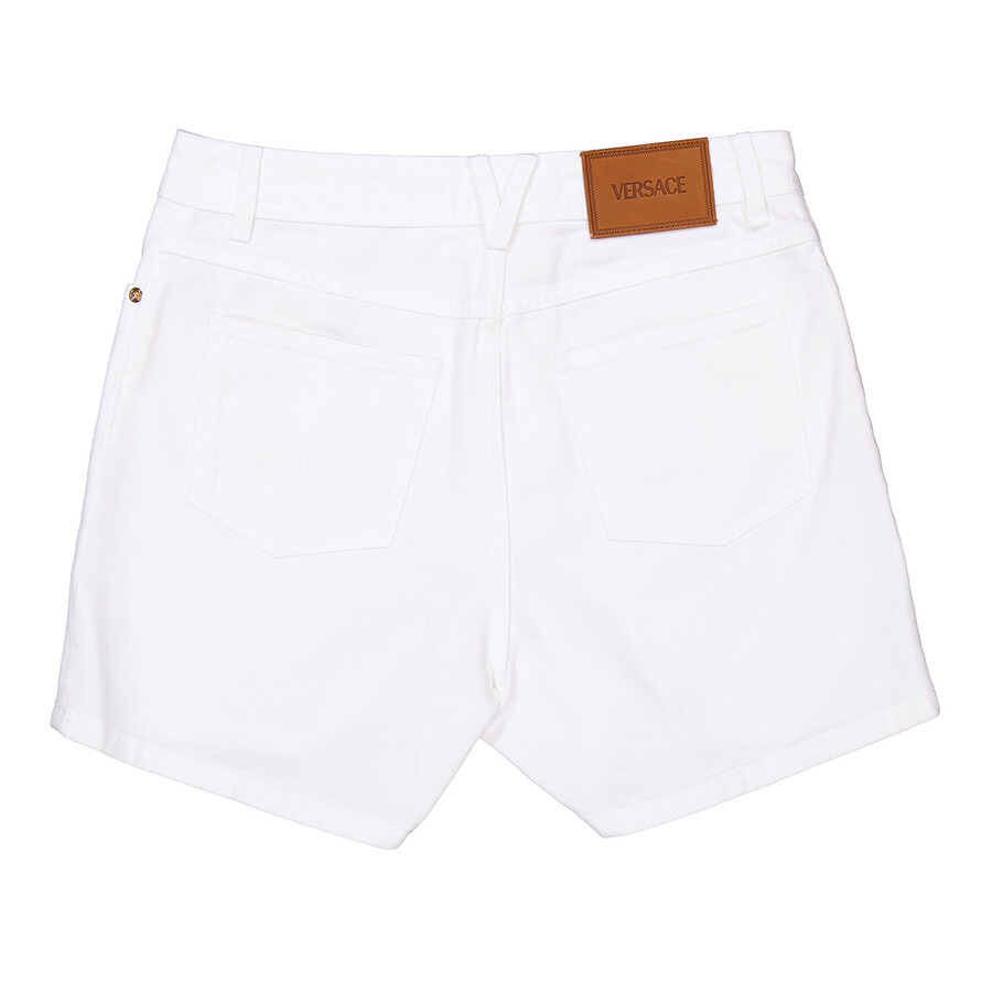 Versace Logo Applique High-Rise Denim Shorts - 6
