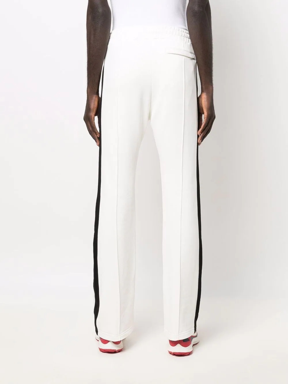 two-tone straight-leg trousers - 4