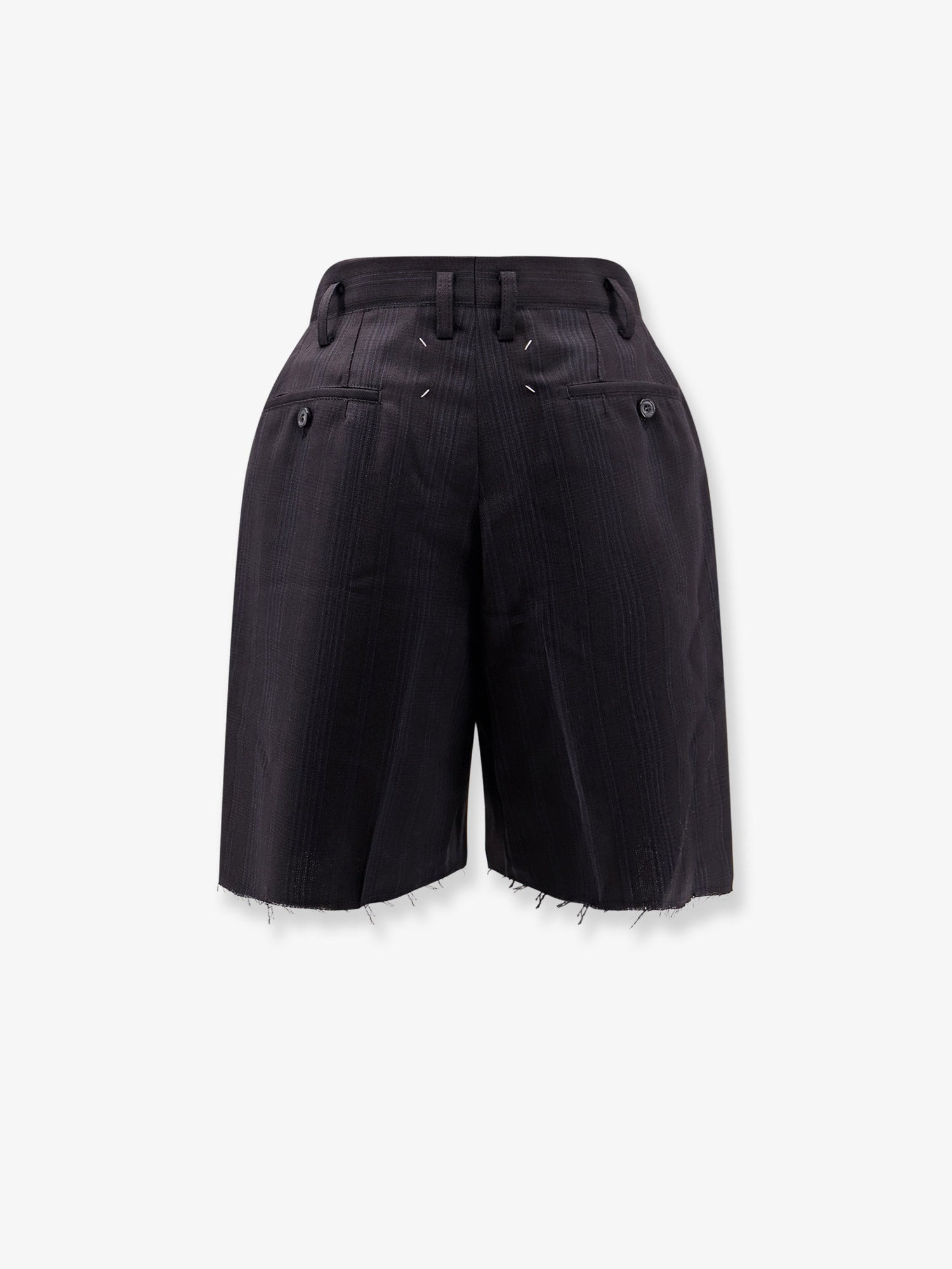 Striped Virgin Wool Shorts - 2