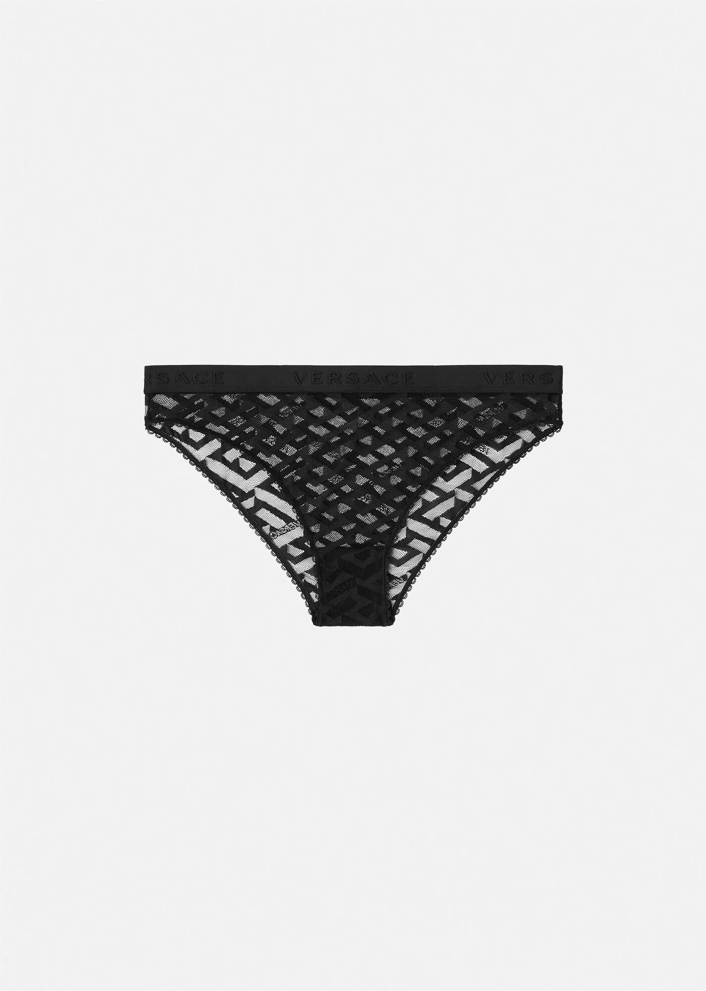 Greca Signature Print Tulle Briefs - 1