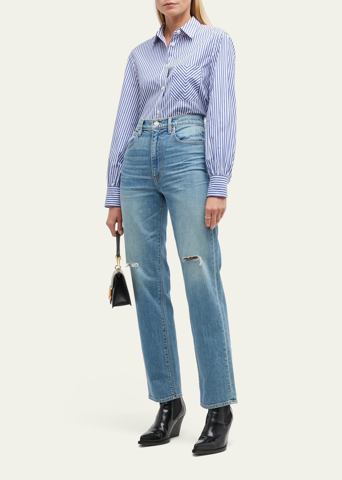 Maxine Striped Button-Front Shirt - 2