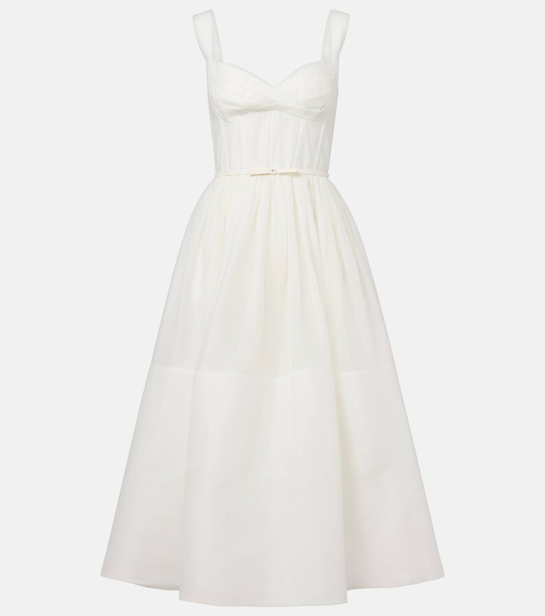 Dawning linen and silk midi dress - 1